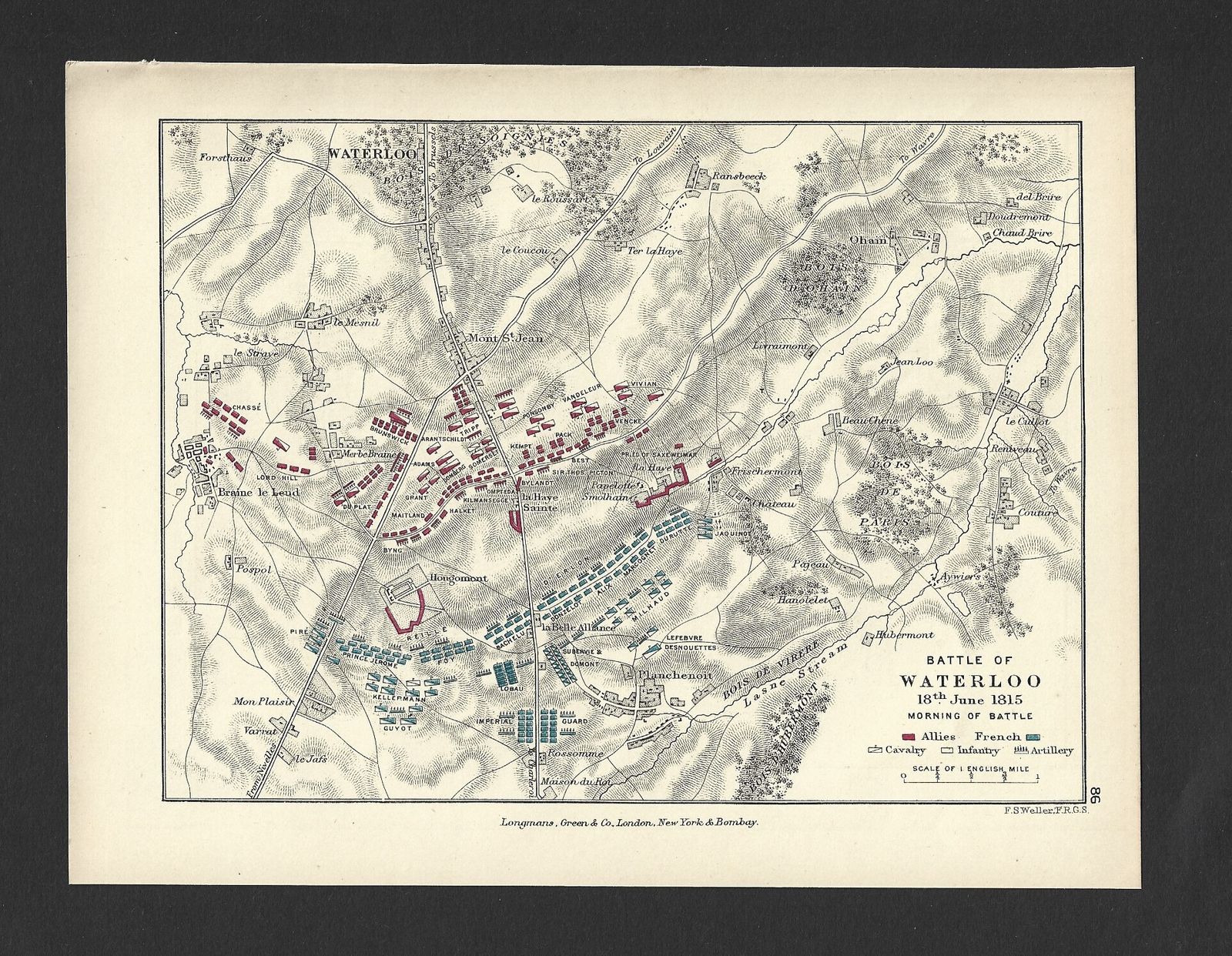 Two Plans Of The Battle Of Waterloo 18th June 1815 photo for sale