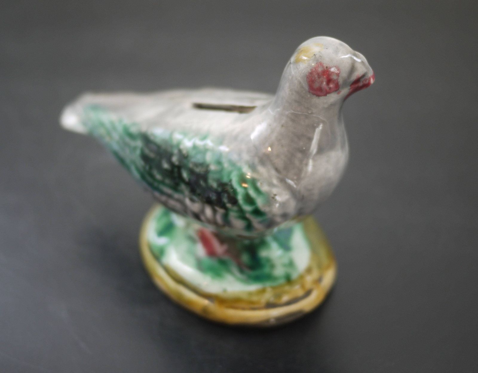 Antique French Majolica Pigeon Money Boxes Pair By Onnaing photo Home Decor