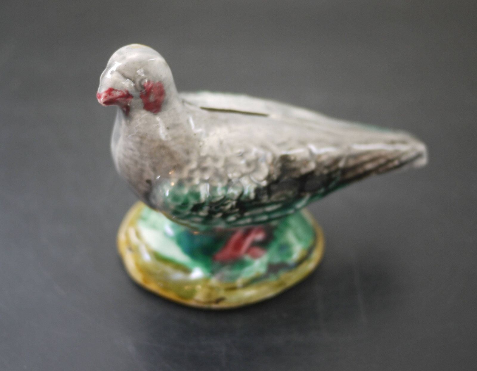 Antique French Majolica Pigeon Money Boxes Pair By Onnaing photo vinterior