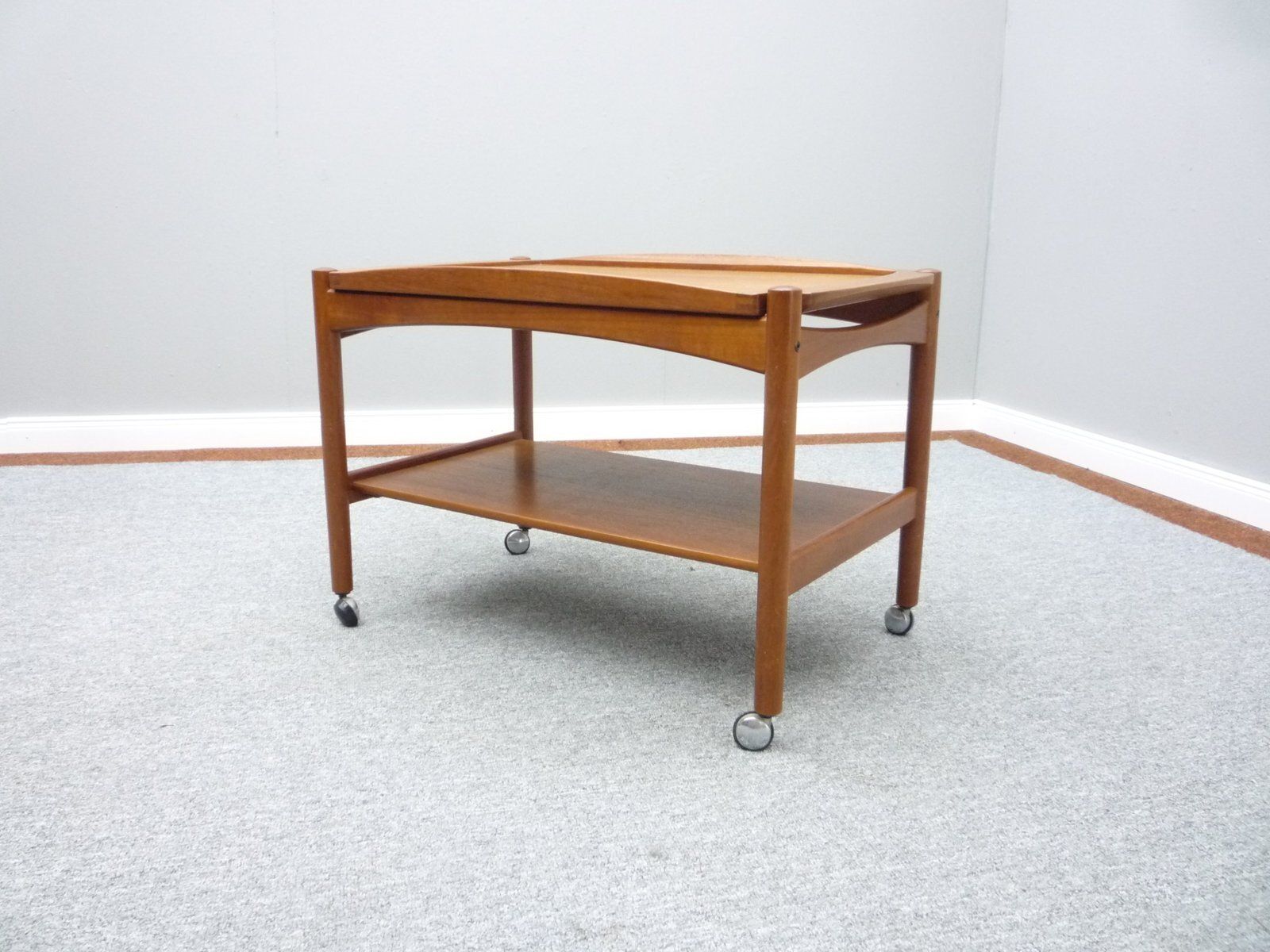 Danish Teak Bar Cart By Poul Hundevad, 1960s