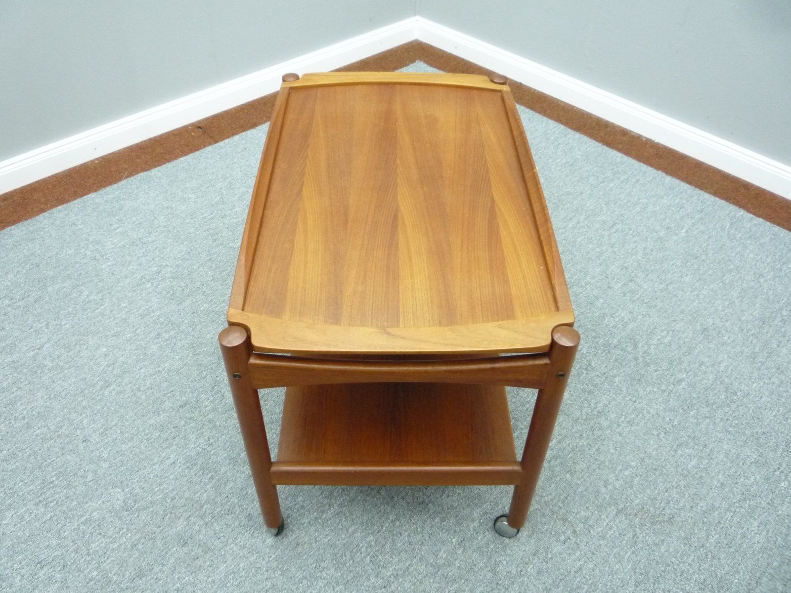 Danish Teak Bar Cart By Poul Hundevad, 1960s photo for sale