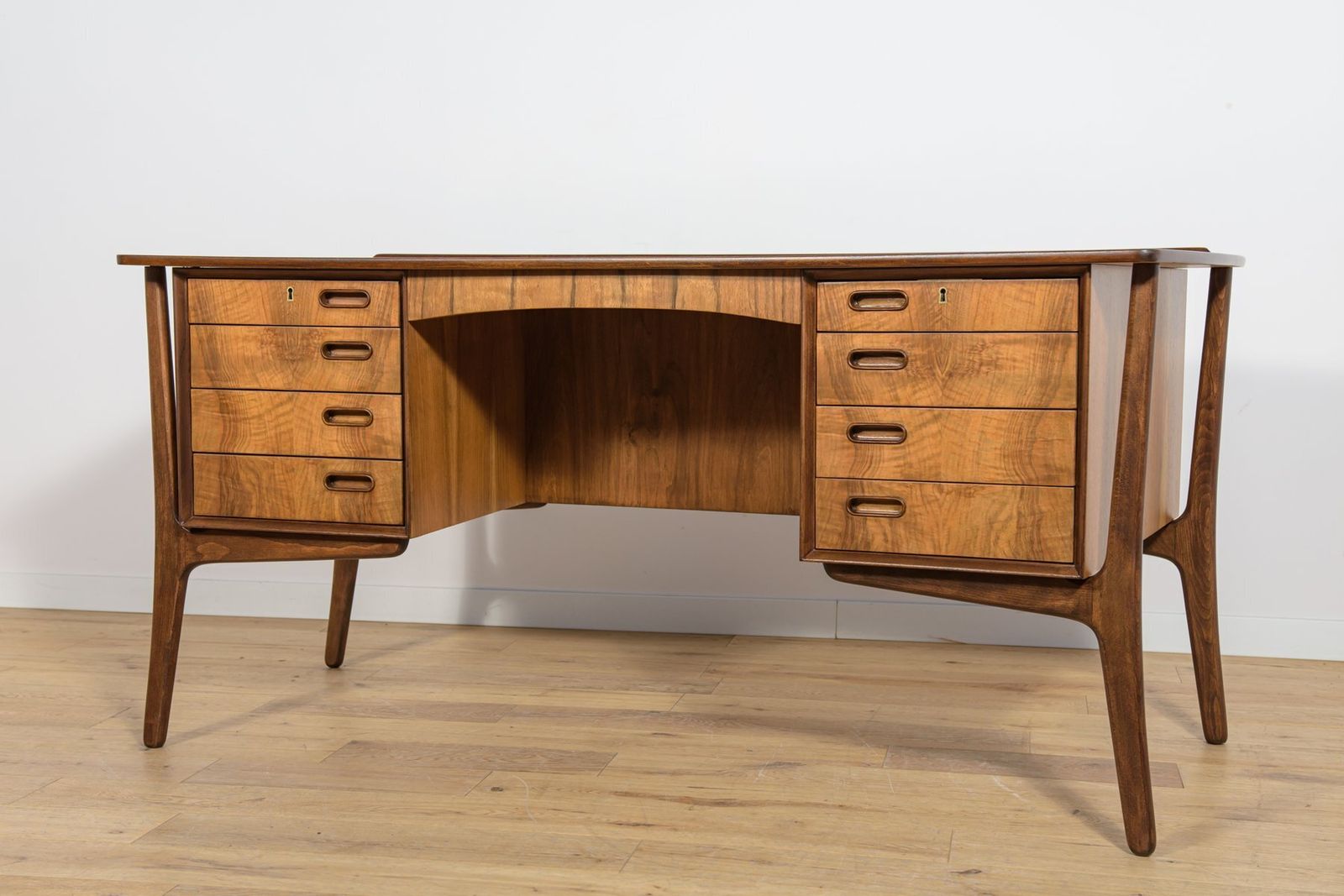 Mid Century Modern Danish Walnut Desk By Svend åge Madsen For H.P. Hansen, 1960s photo furniture
