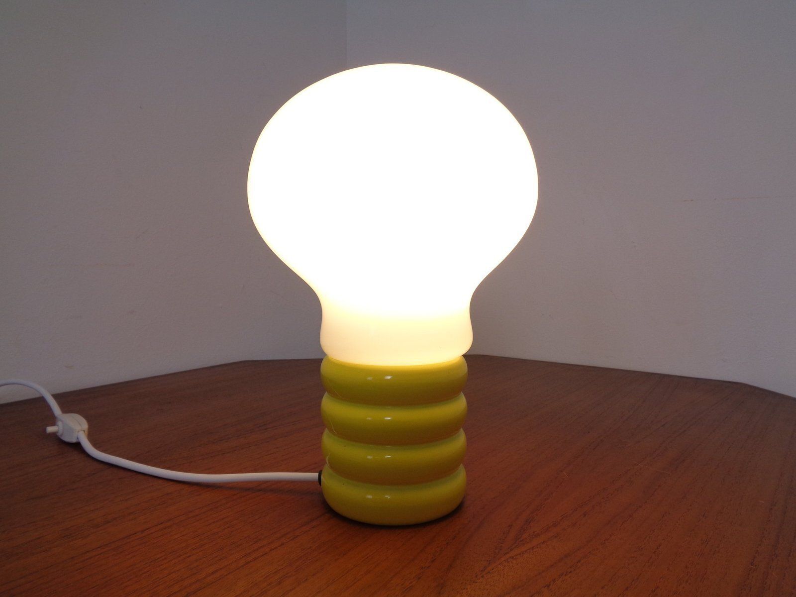 Yellow Opaline Glass Bulb Lamp By Ingo Maurer For M Design, 1960s photo 850.0