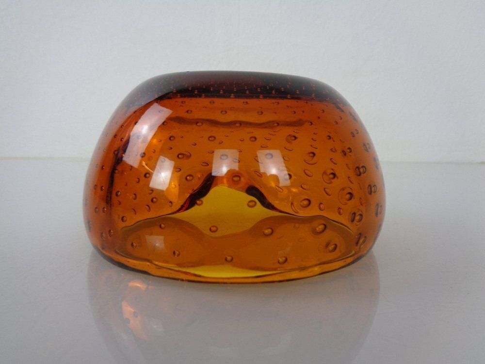 Amber Sommerso Murano Glass Ashtray, Italy, 1960s photo 199.0