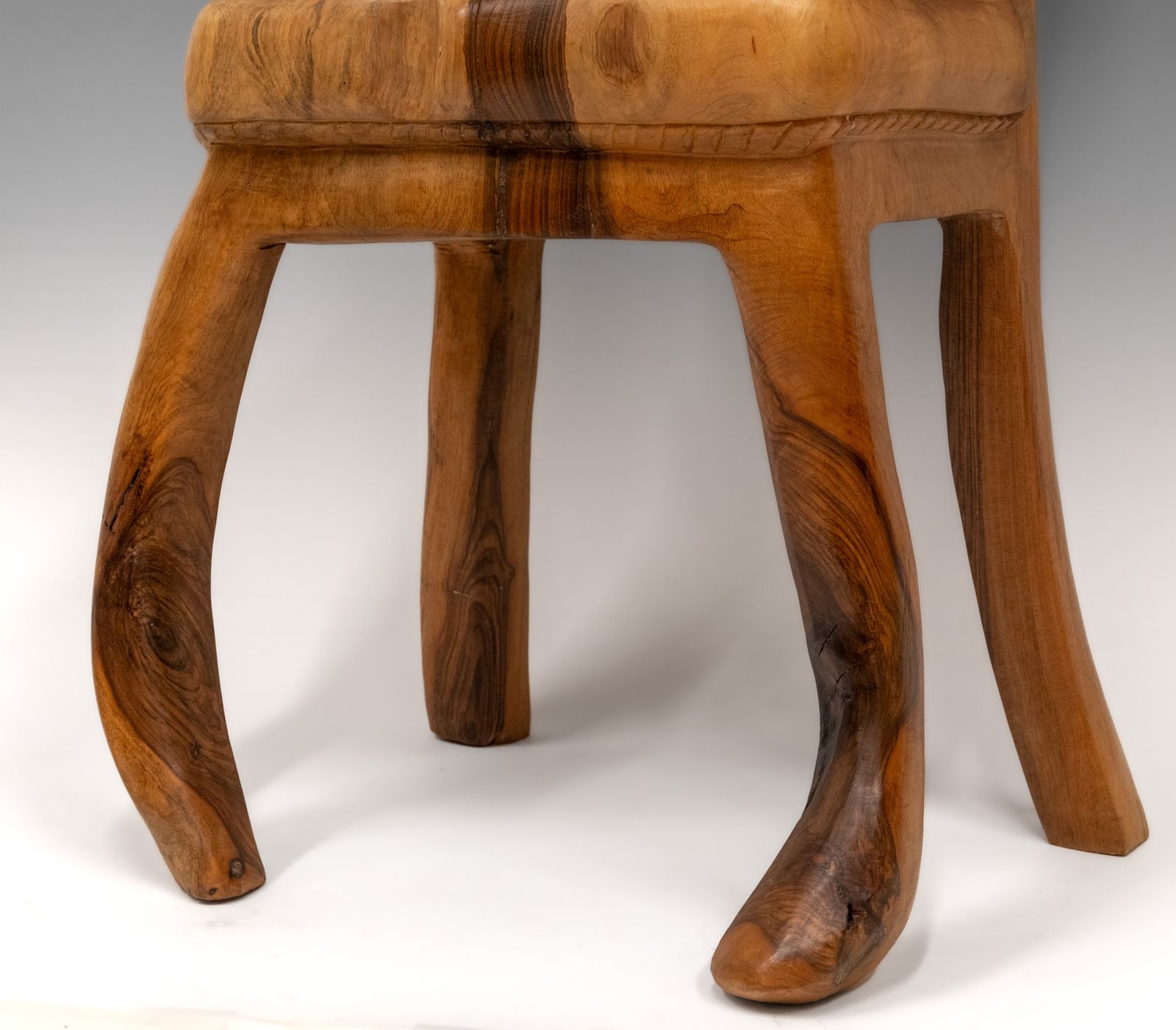 Pierre Decorse Organic Sculptural Walnut Wood Wabi Sabi Side Chair photo Furniture