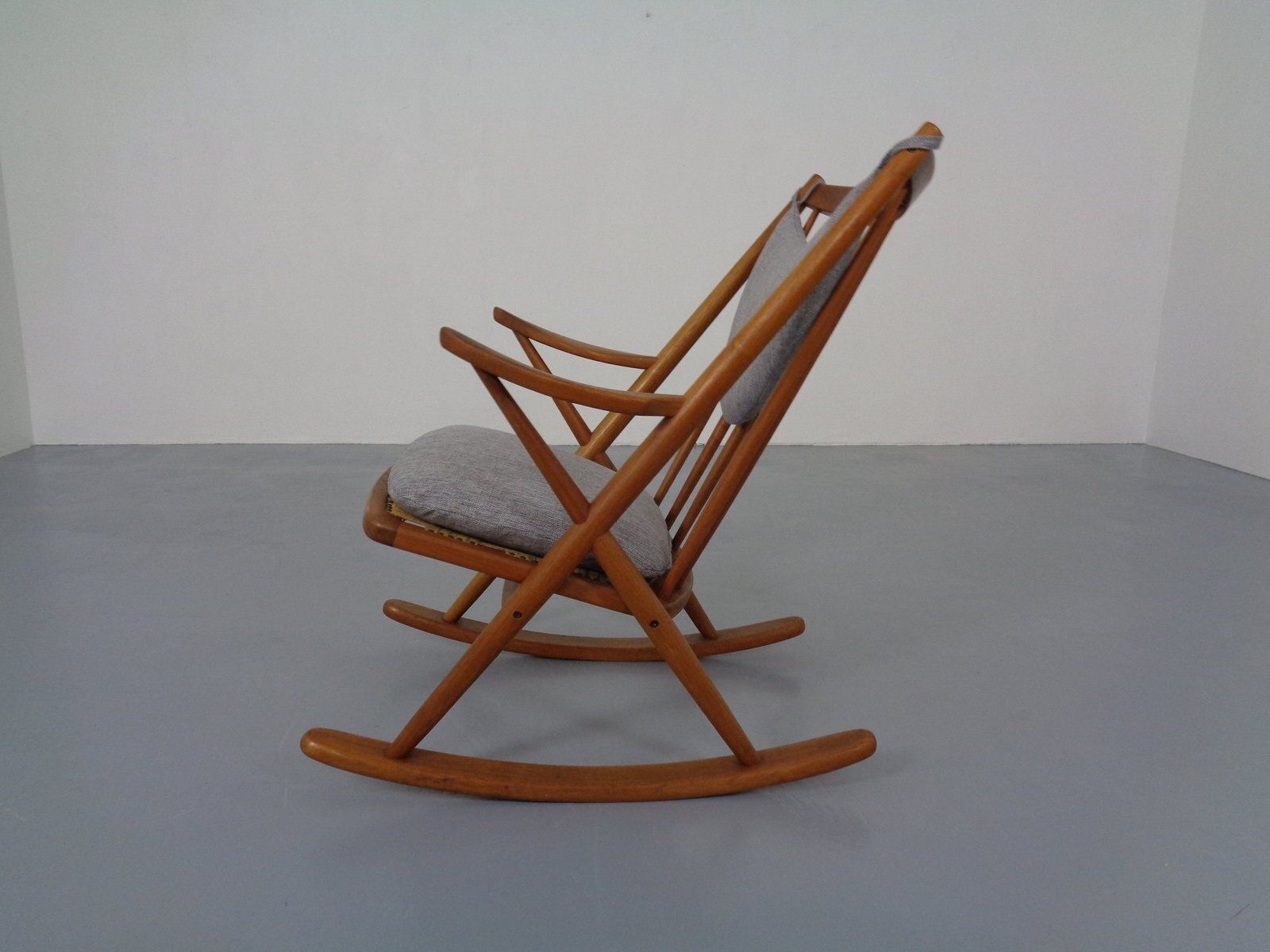 Teak Rocking Chair By Frank Reenskaug For Bramin, Denmark, 1960s