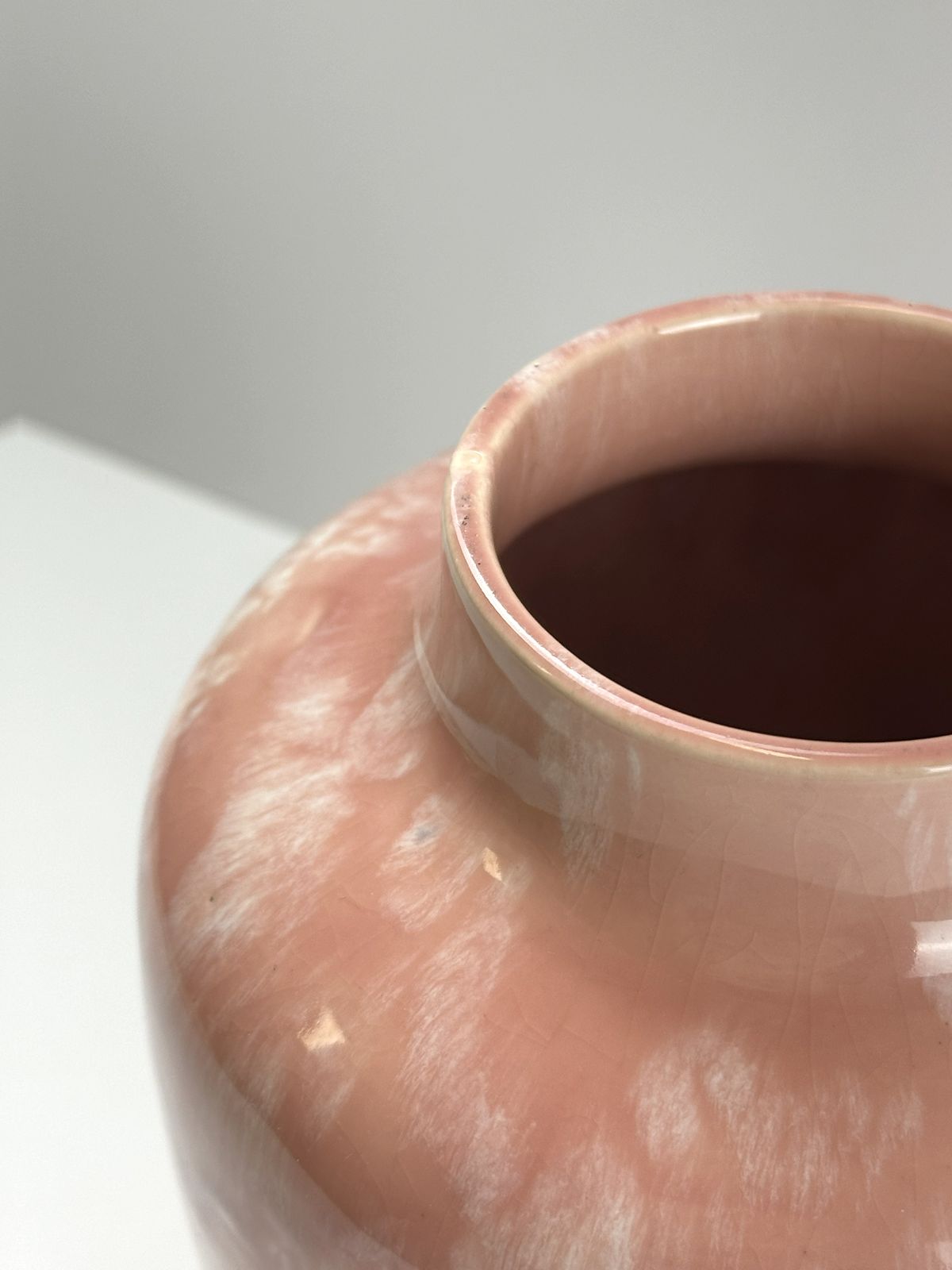 1920s Minton Hollins Astra Ware Rose Pink Drip Glaze Ceramic Vase photo for sale