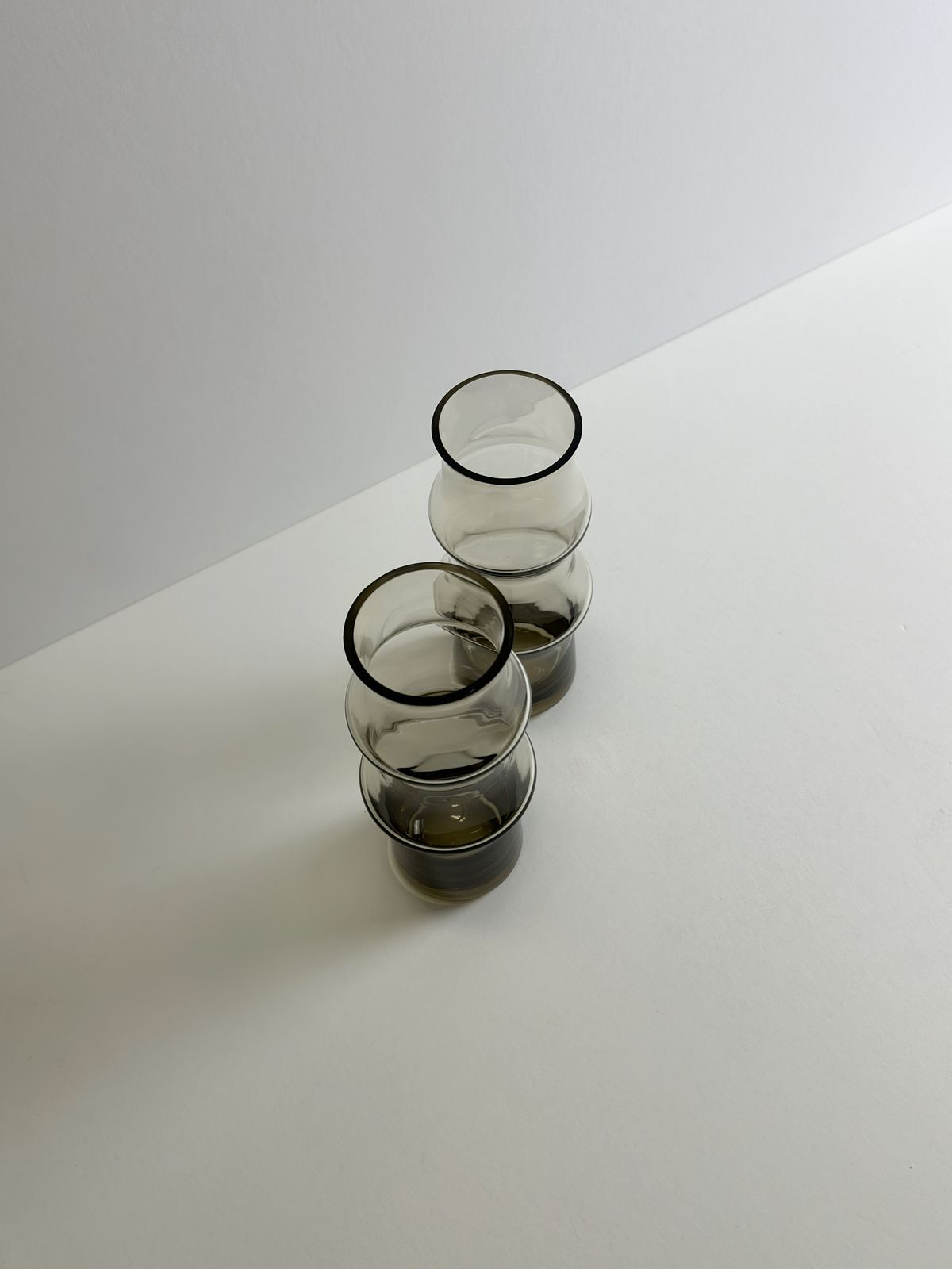 Pair Of Vintage Smoked Glass Vases, Eastern Europe, 1960s photo 165.0