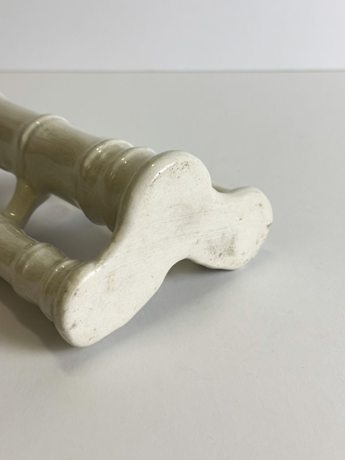 Late Victorian Bamboo Form Craquelure Stoneware Spill Vase, England C.1890 photo Home Decor