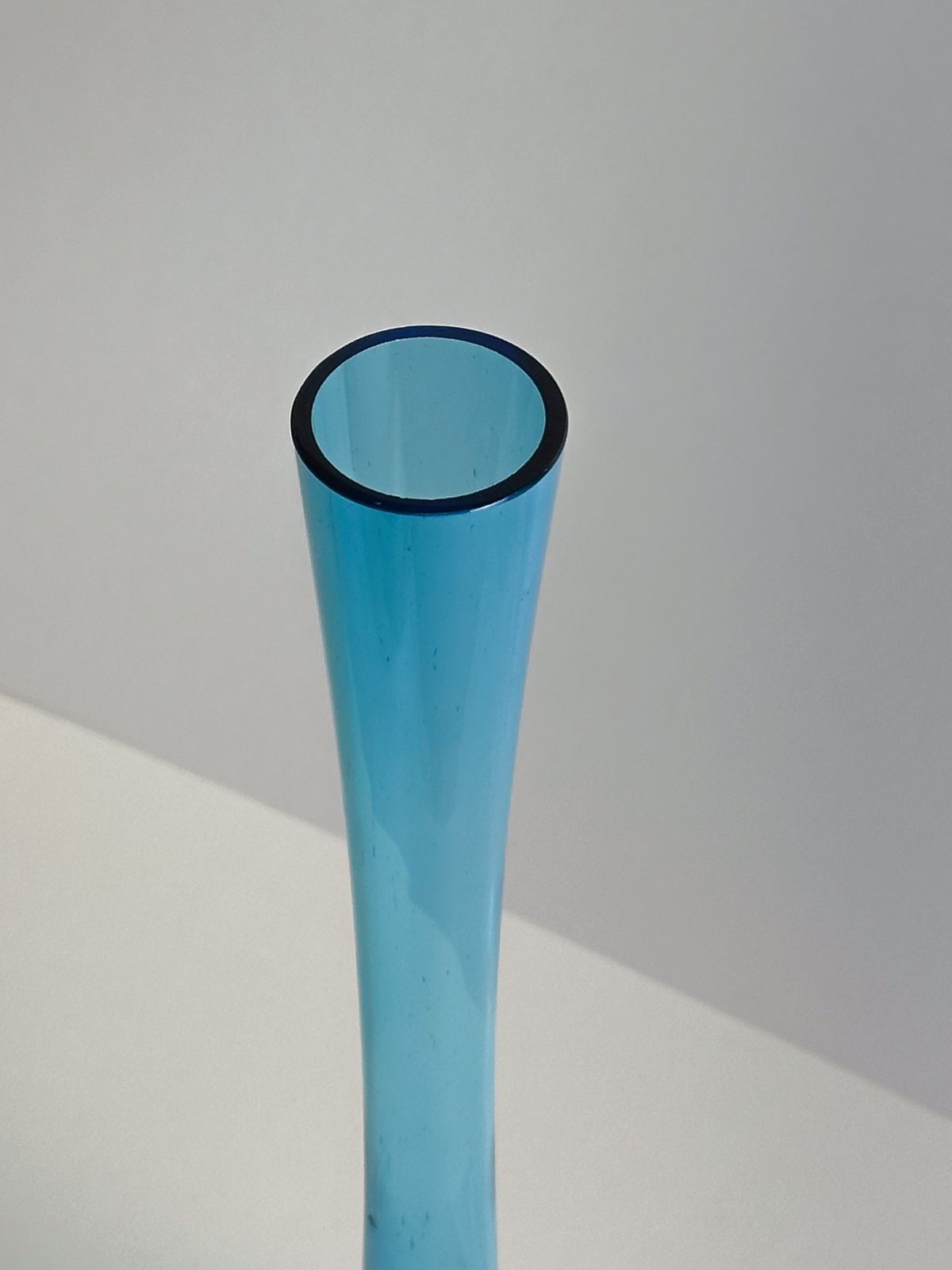 Mid Century Pale Blue Glass Bottle Vase By Arthur Percy For Gullaskruf, Sweden photo Home Decor