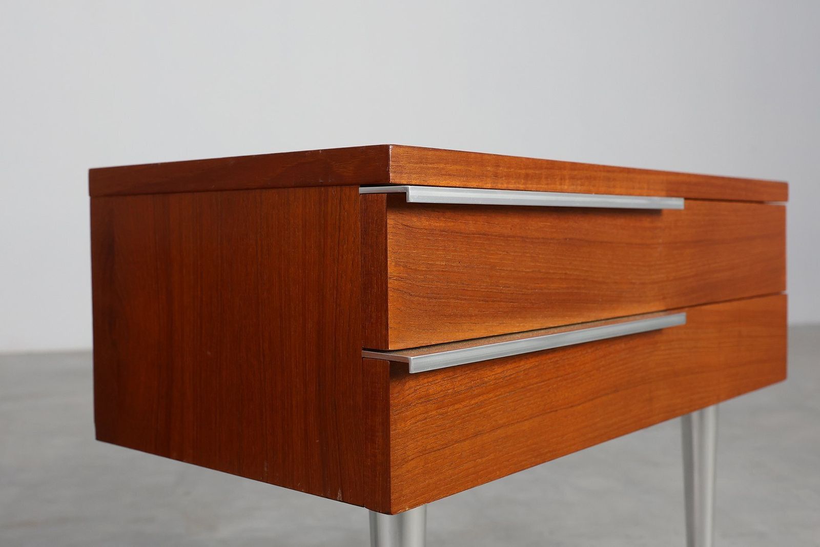 Mid Century Modern French Nightstands In Teal Veneer And Chrome, 1960s, Set Of 2 photo furniture