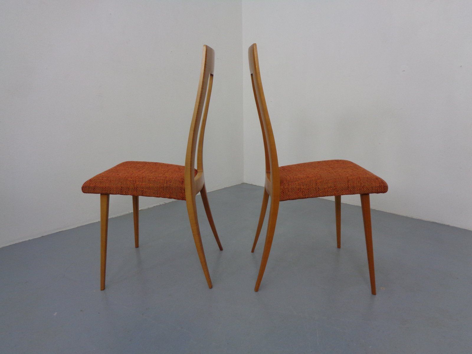 Furniture Cherry Wood Chairs From Ernst Martin Dettinger, Germany, 1960s, Set Of 2 photo