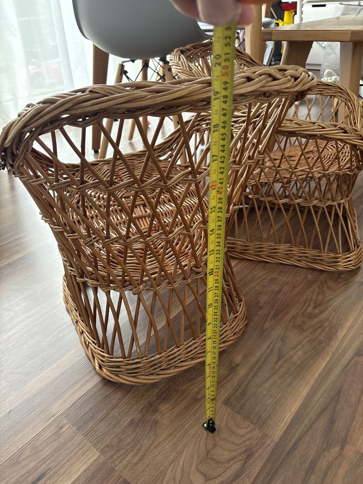 Pair Of Children’s Wicker Chairs 1980s photo vintage