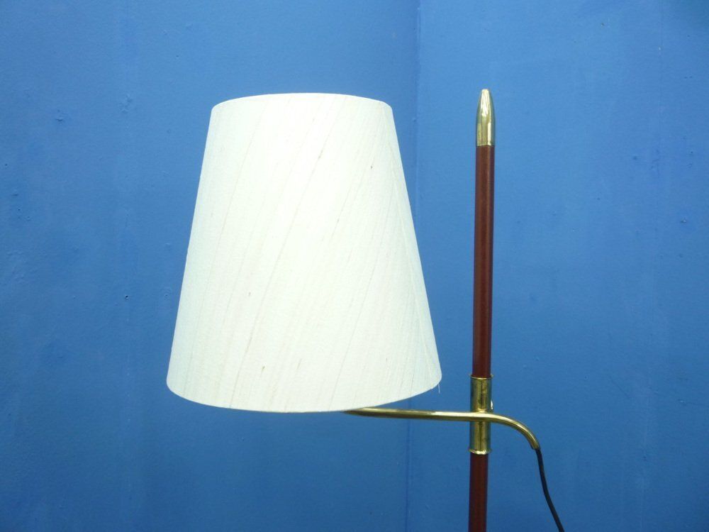Floor Lamp In Brass And Teak By Florian Schulz, 1950s photo 2471.0