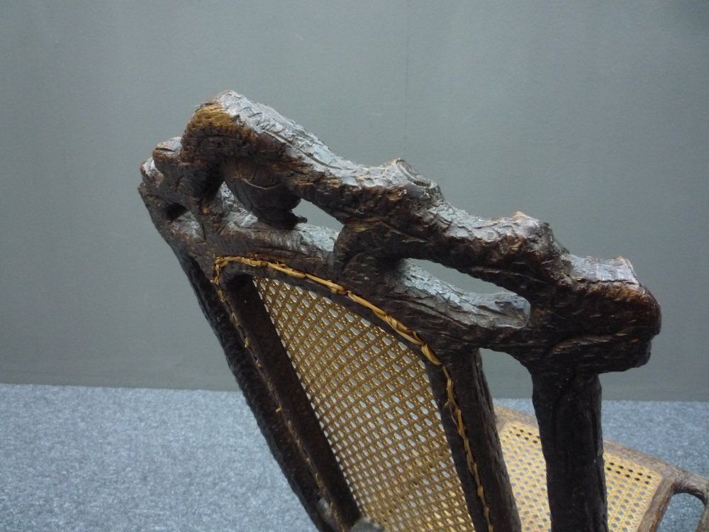 Antique And Hand Carved Folding Chair, 1900s photo buy
