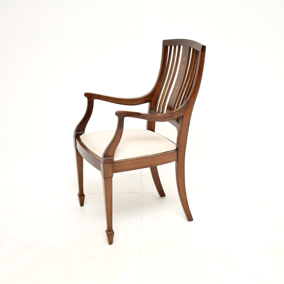 Antique Edwardian Inlaid Mahogany Armchair photo for sale