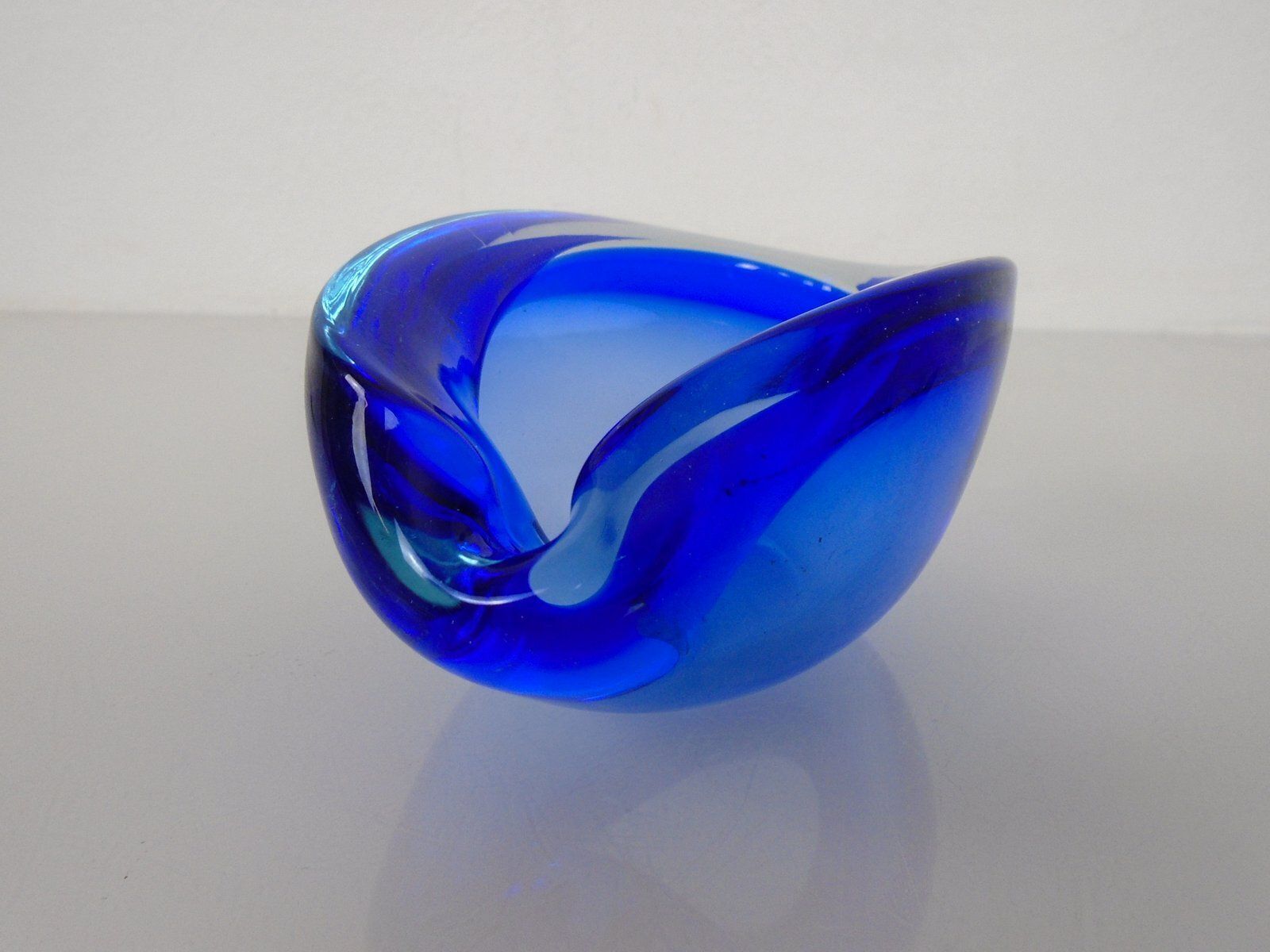 Blue Sommerso Murano Glass Ashtray, Italy, 1960s
