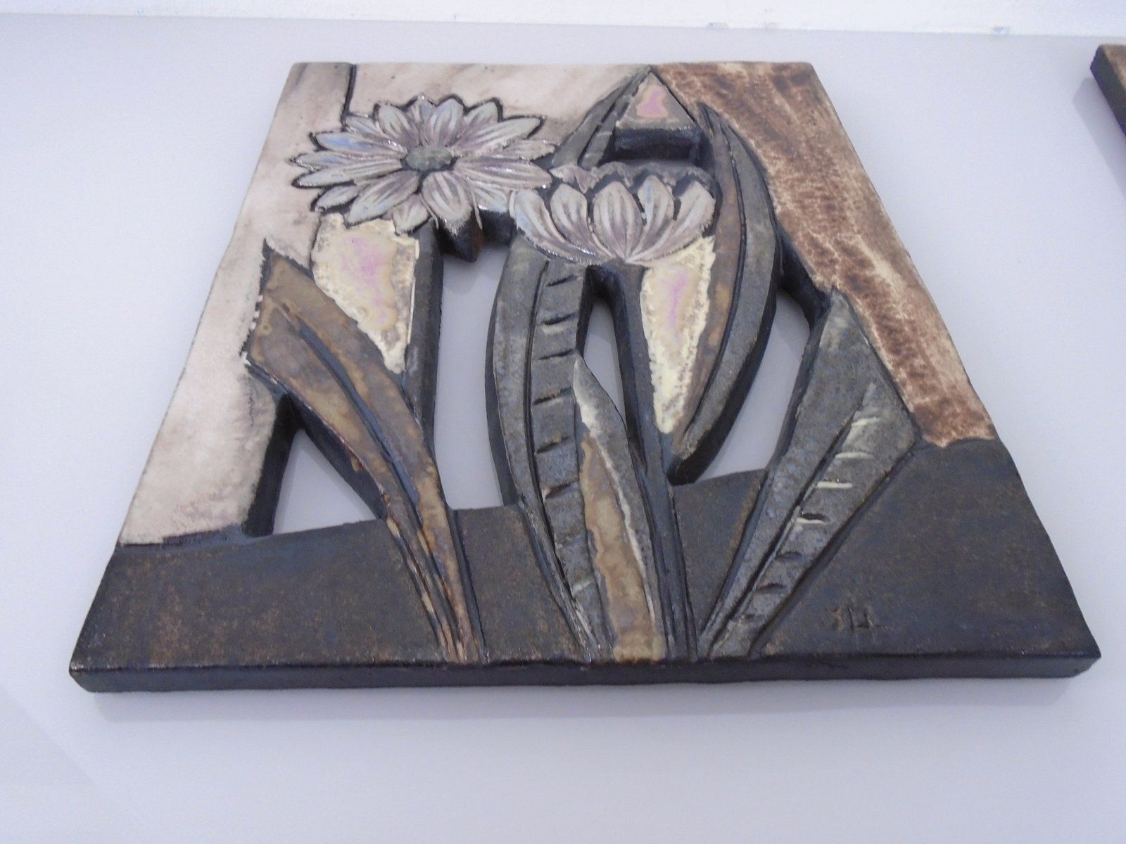Art Ceramic Wall Plaques From Ruscha, Germany, 1960s, Set Of 4 photo