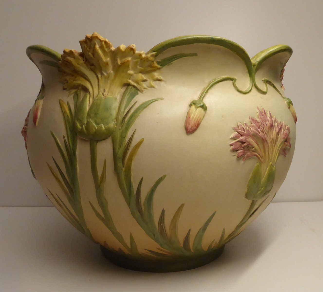 Art Nouveau Cachepot Sur Colonne Planter On Display By Jean Massier For Vallauris, Set Of 2 photo furniture