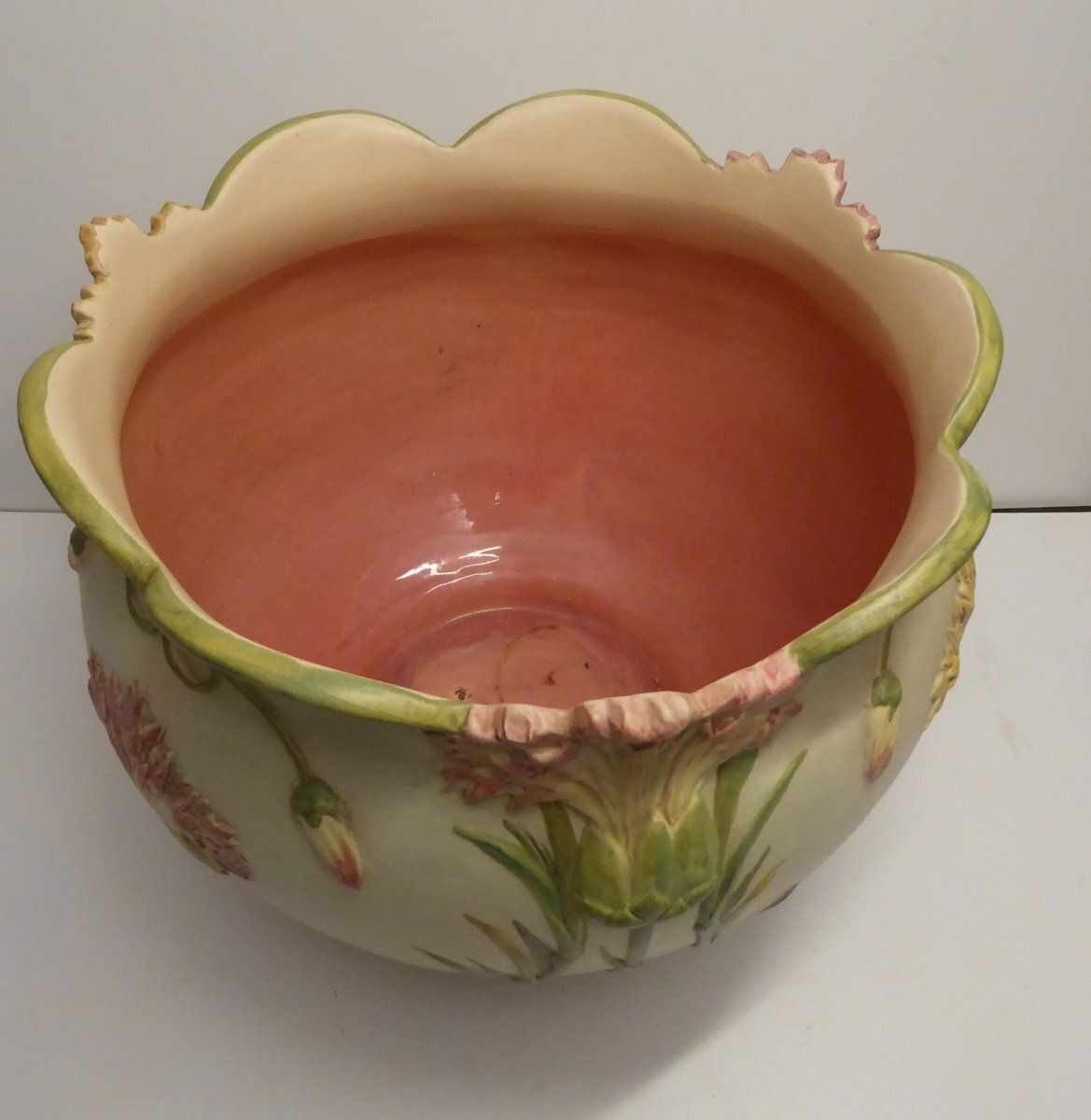 photo for sale Art Nouveau Cachepot Sur Colonne Planter On Display By Jean Massier For Vallauris, Set Of 2