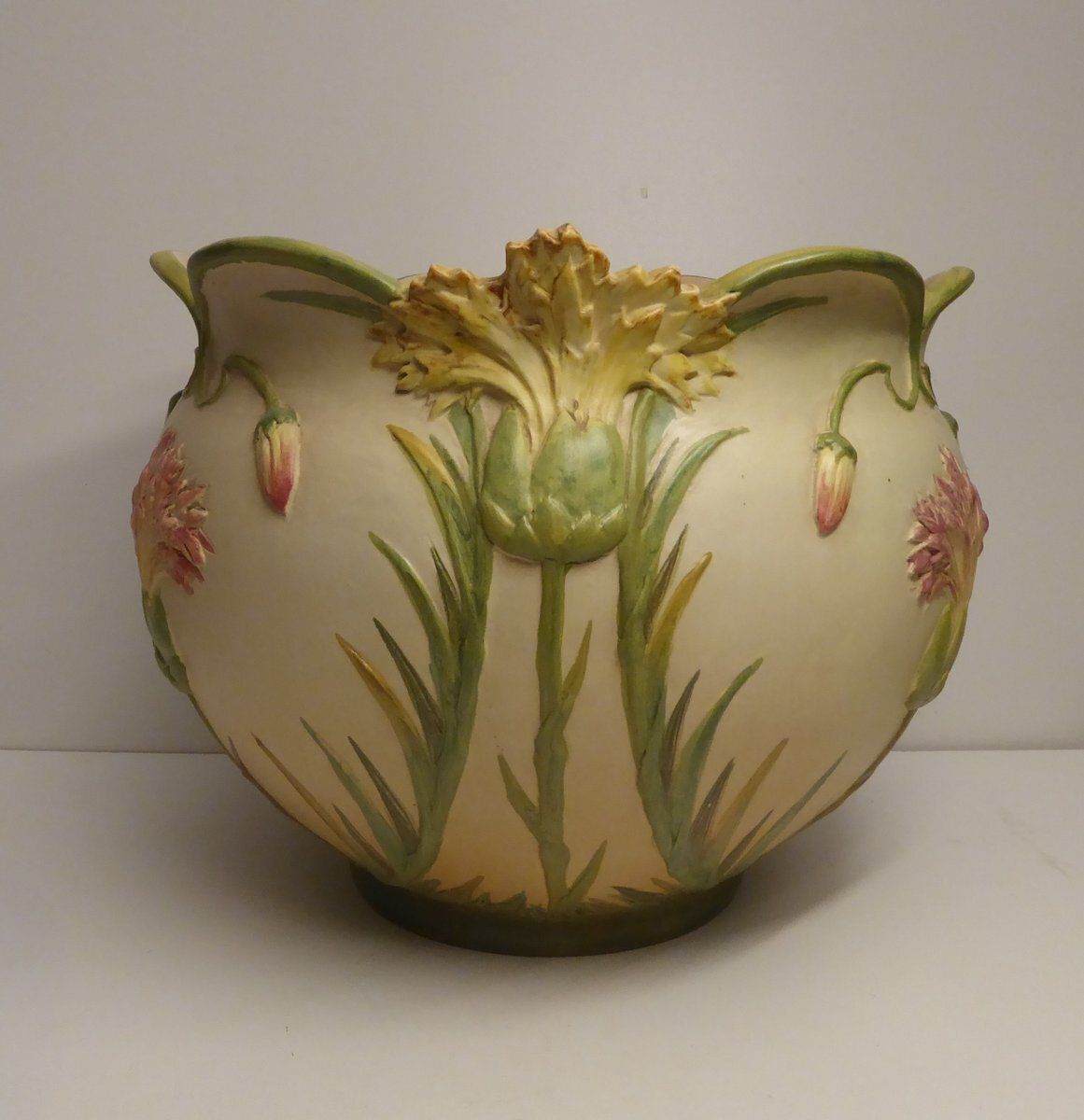 9139.0 Art Nouveau Cachepot Sur Colonne Planter On Display By Jean Massier For Vallauris, Set Of 2 photo