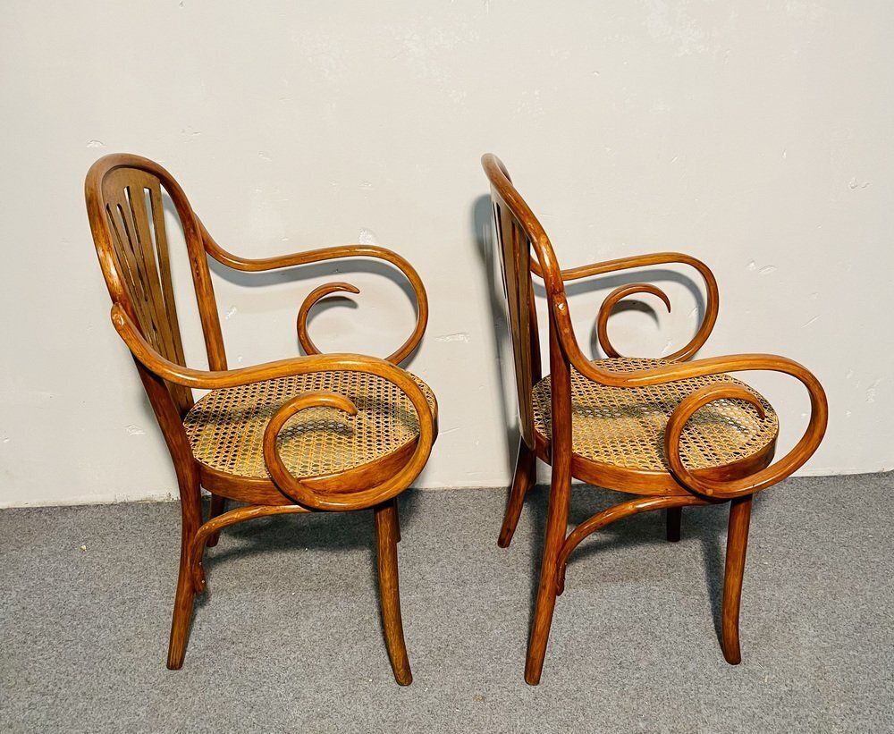 Art Nouveau Armchairs By Michael Thonet For Thonet, Late 19th Century, Set Of 2 photo furniture
