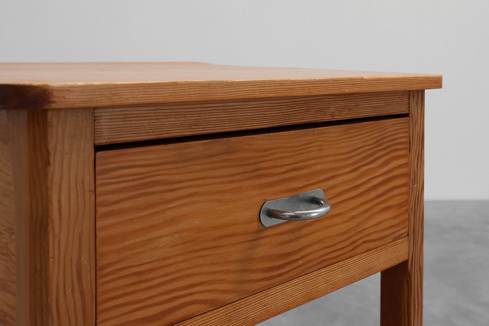 Vintage French Art Deco Nightstand In Pine, 1940s photo furniture
