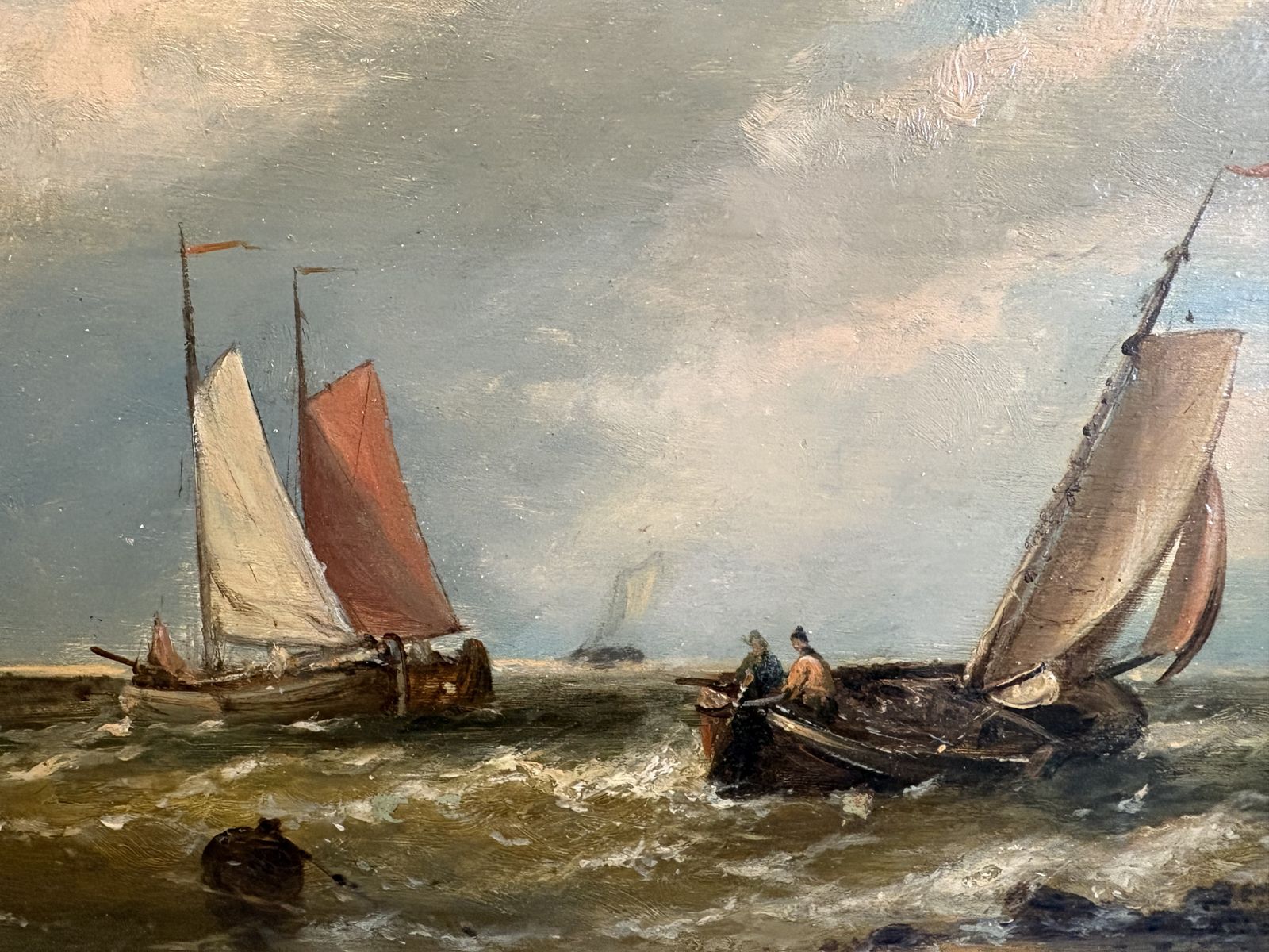Oil Seascape Of Sailboats By George Callow (1829 1875) photo Art