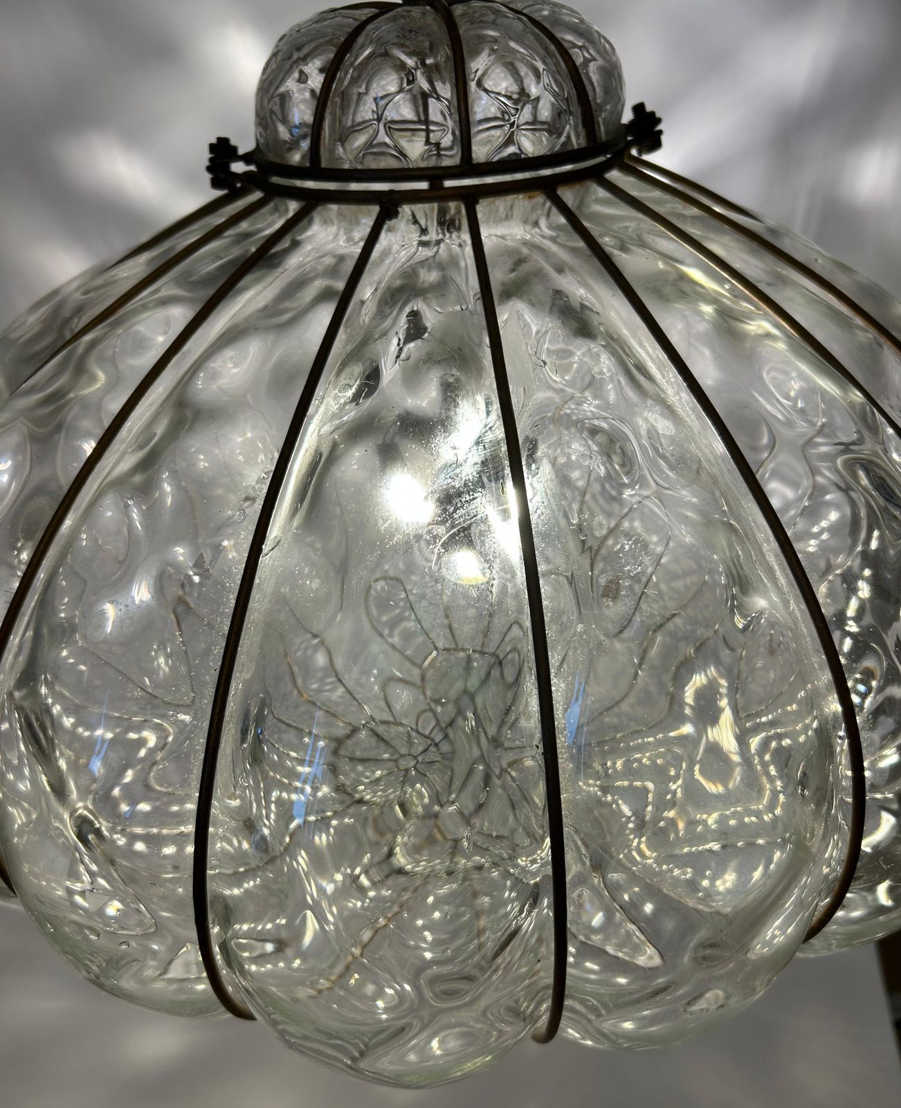 Furniture Pair Of Fabulous Venetian Lanterns, Murano Glass, 1980's photo