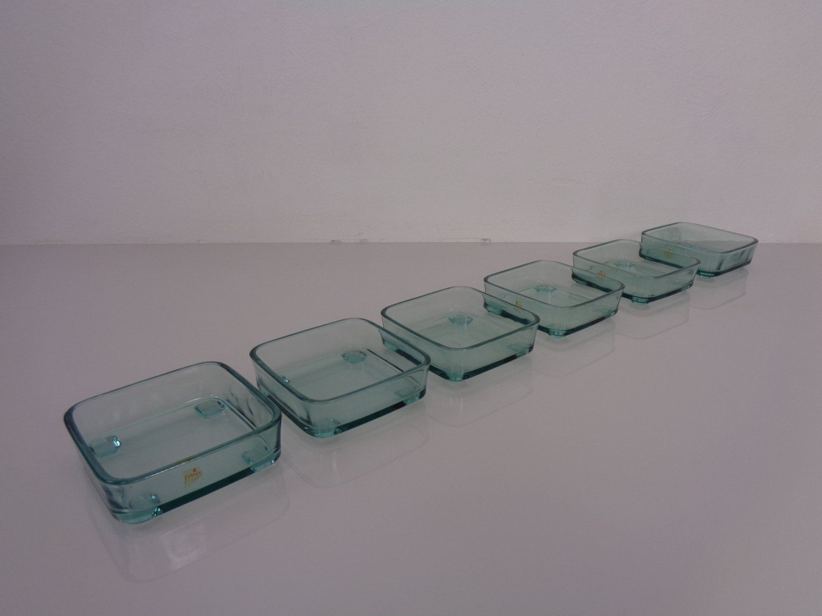 286.0 Teak Tray With Glass Bowls By Jens Quistgaard For Ihq Dansk Designs, 1960s, Set Of 7 photo