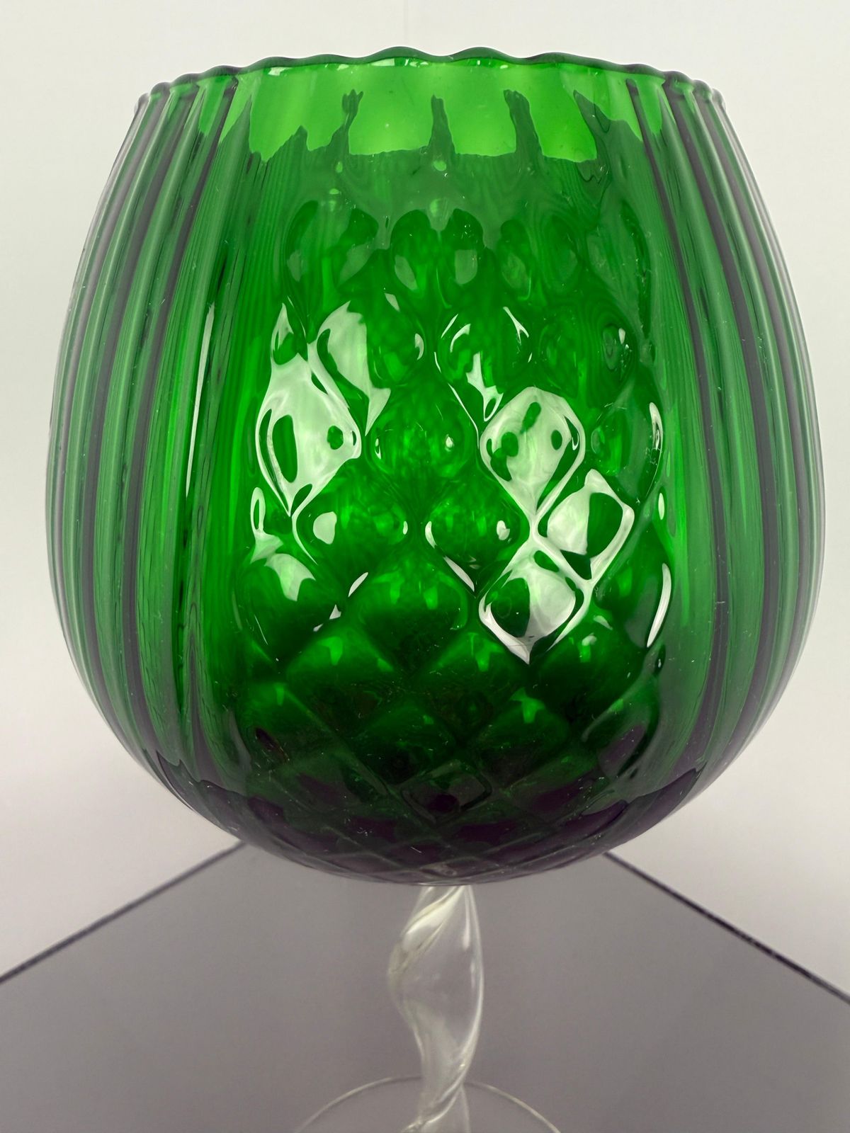 Empoli Green Big Glass Vase  Italy 1960 photo furniture