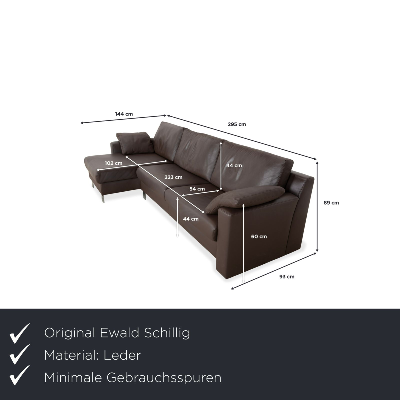 Canapé d'angle Ewald Schillig Concept Plus en cuir marron moka photo furniture