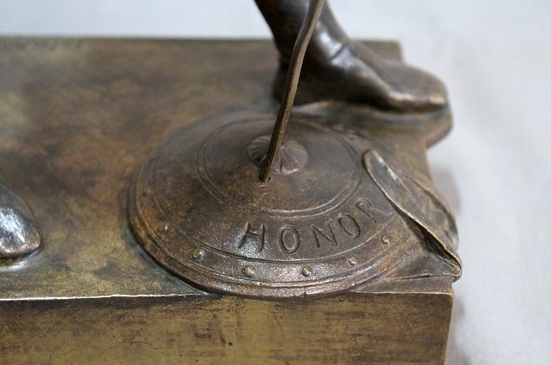Home Decor Bronze "Le Devoir" Signed E. Picault 19th Century photo