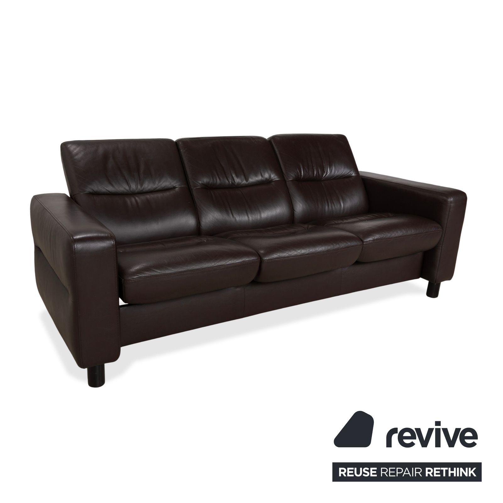 Canapé 3 places Stressless Wave en cuir brun espresso, fonction manuelle photo Mobilier