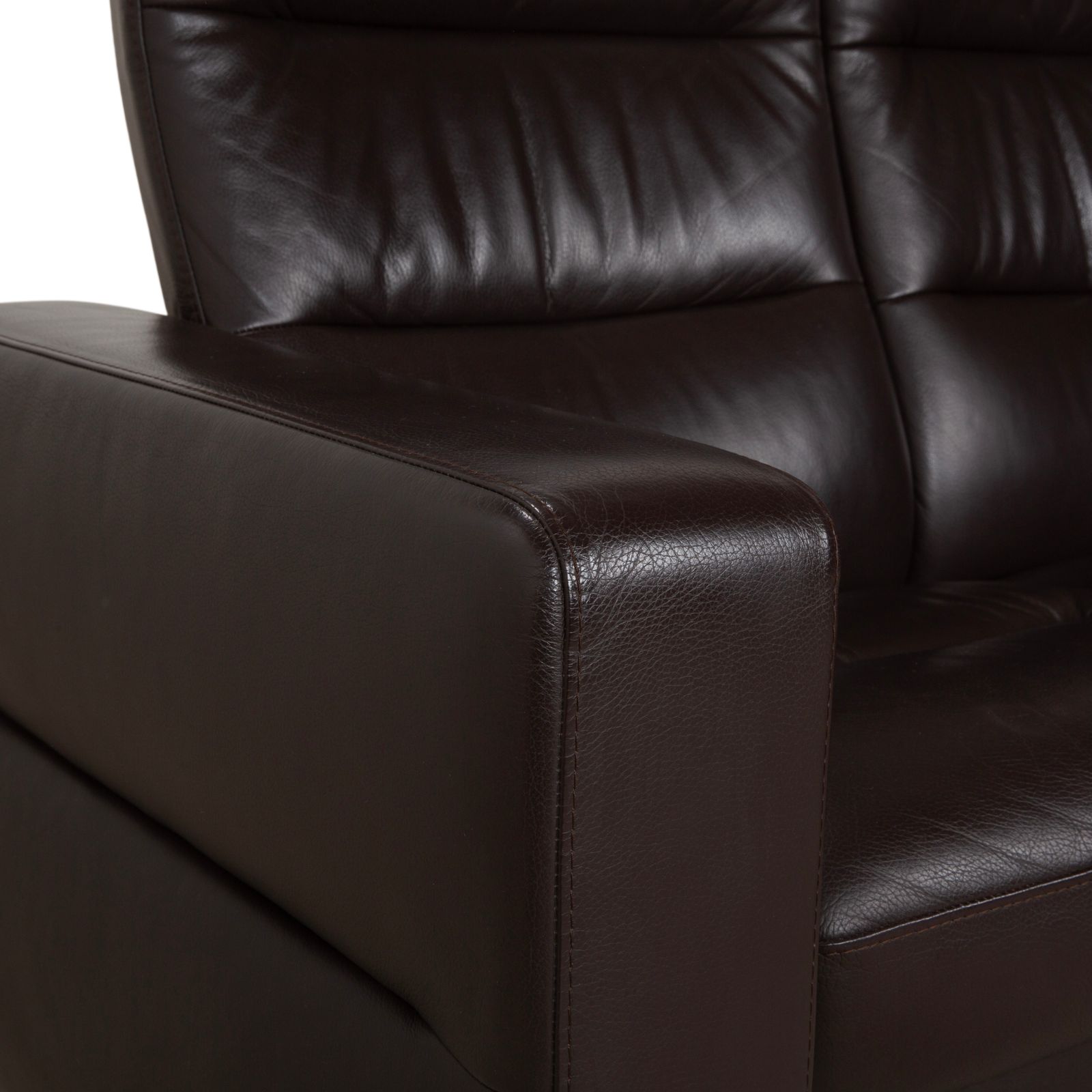 Canapé 2 places Stressless Wave en cuir brun espresso, fonction manuelle photo vintage