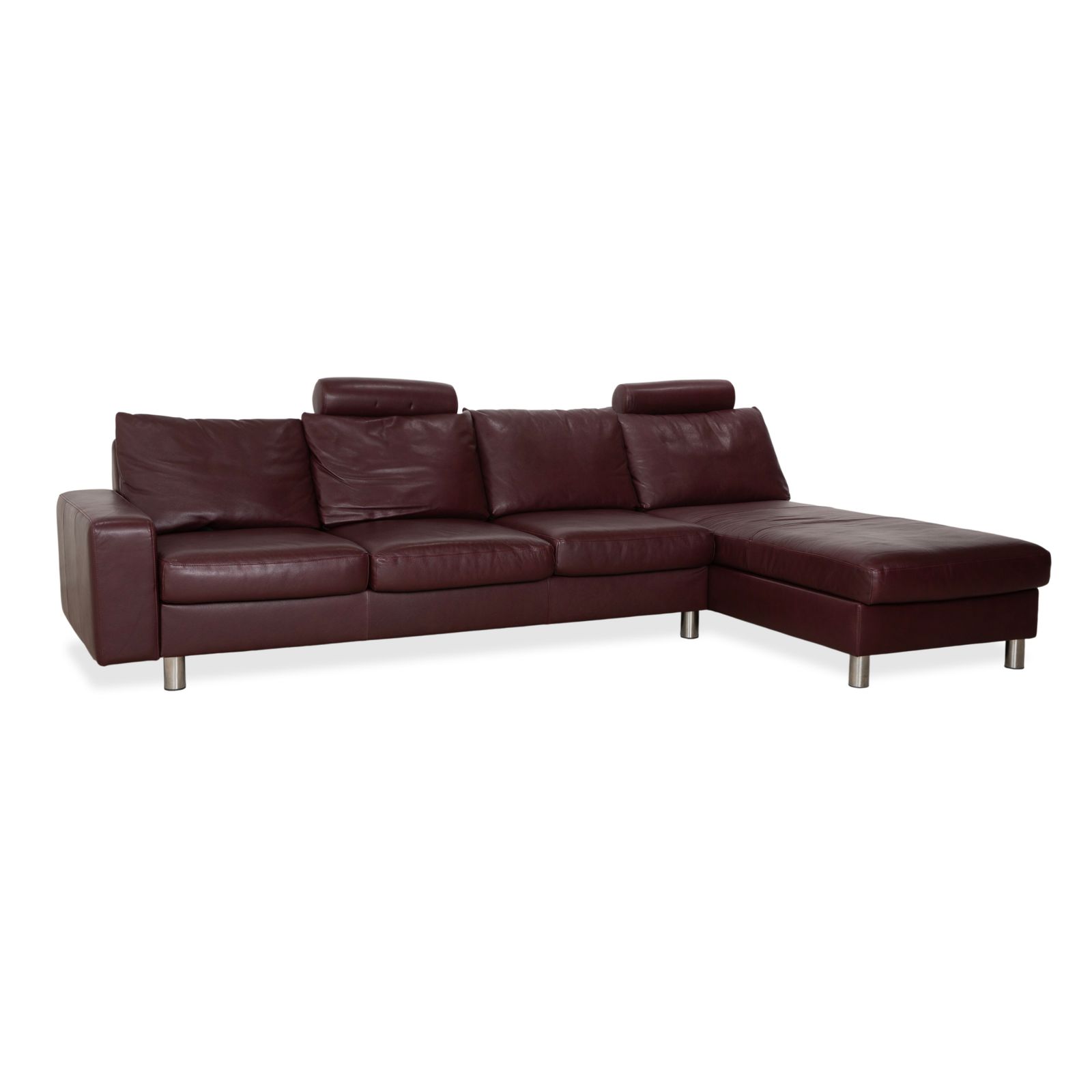 Stressless E200 Leather Corner Sofa Red Bordeaux