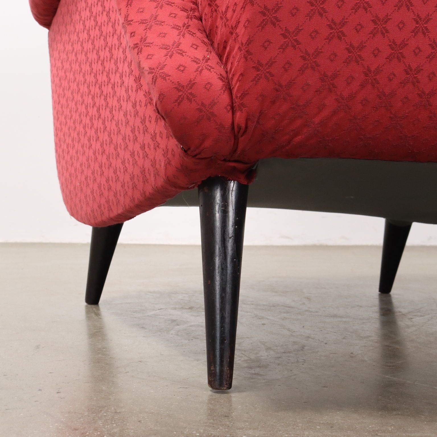 Vintage Armchair Fabric Wood Italy 1950s photo 600.0