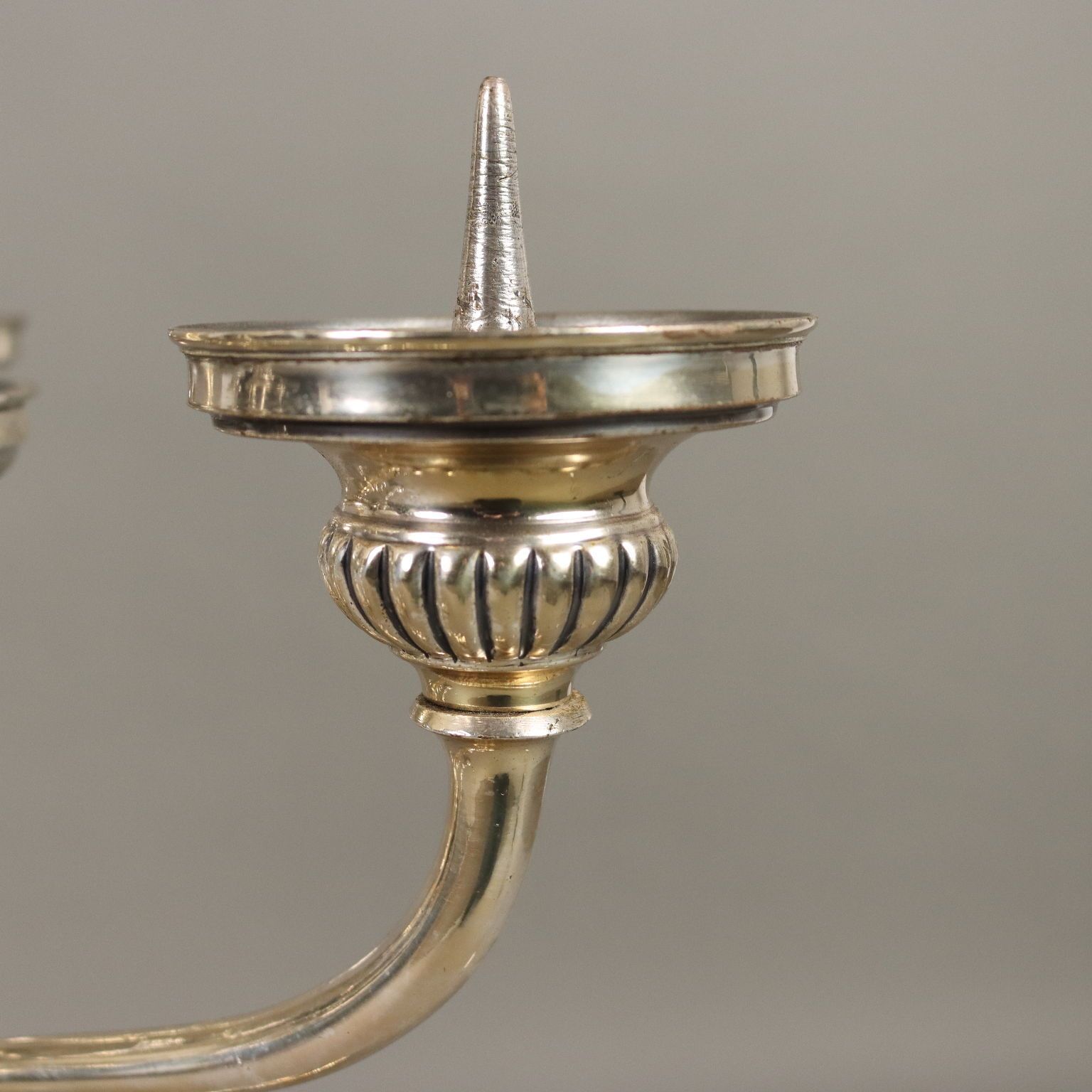 Antique Candelabra Sheeth Metal Italy XX Century photo Lighting
