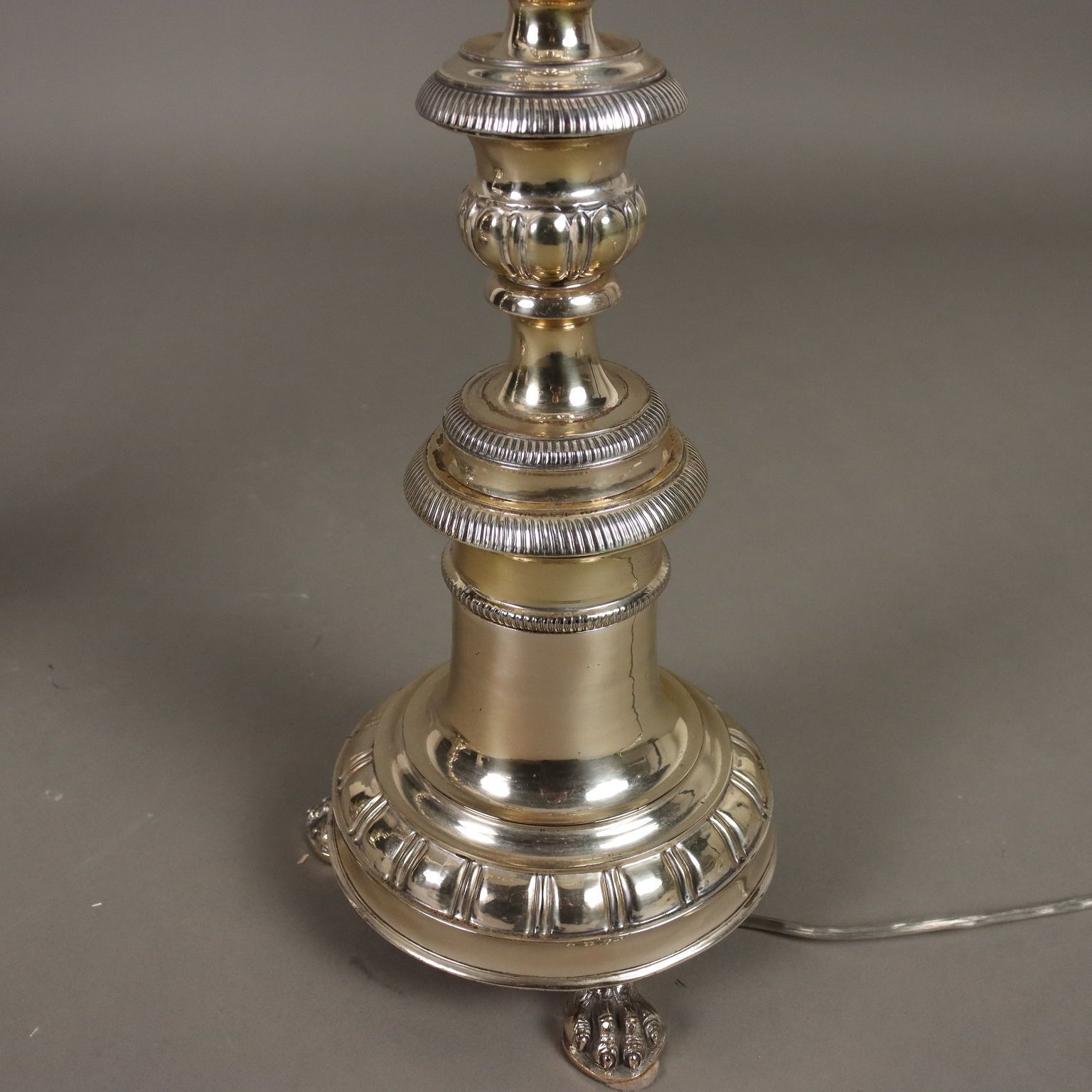 Antique Candelabra Sheeth Metal Italy XX Century photo vinterior