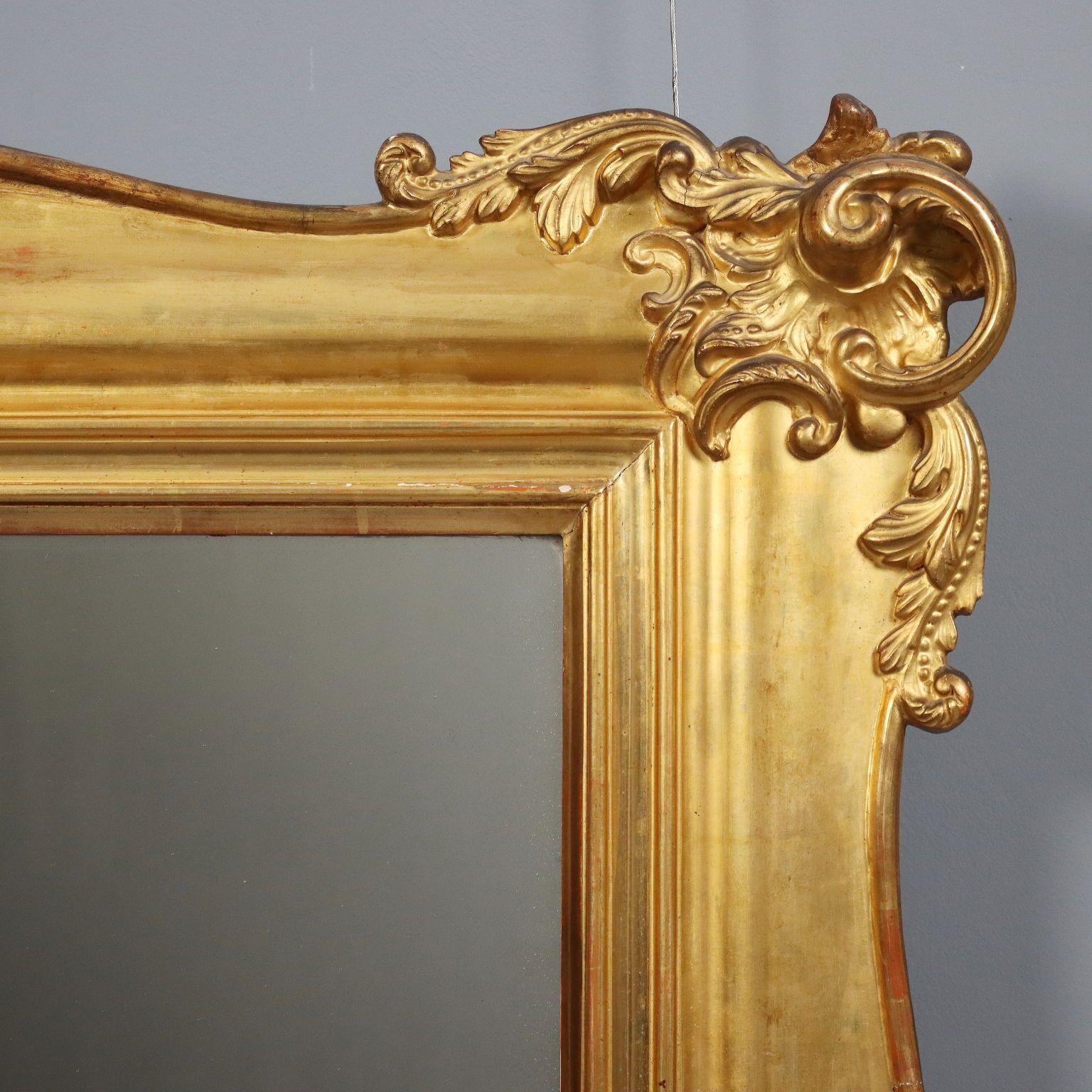 Antique Mirror Carved Gilded Wood Italy Late XIX Century photo 1230.0
