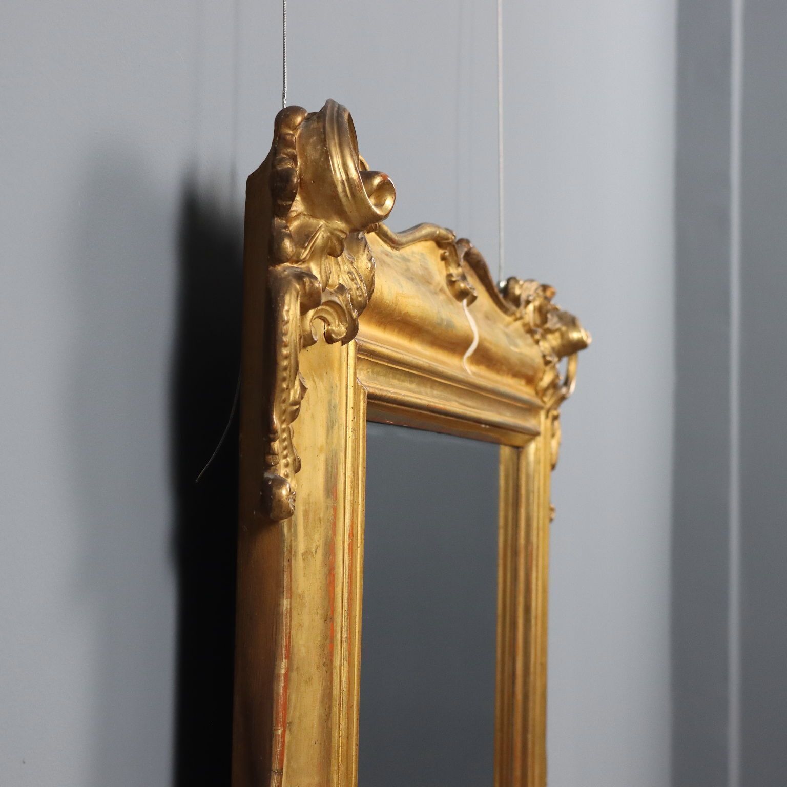 photo for sale Antique Mirror Carved Gilded Wood Italy Late XIX Century