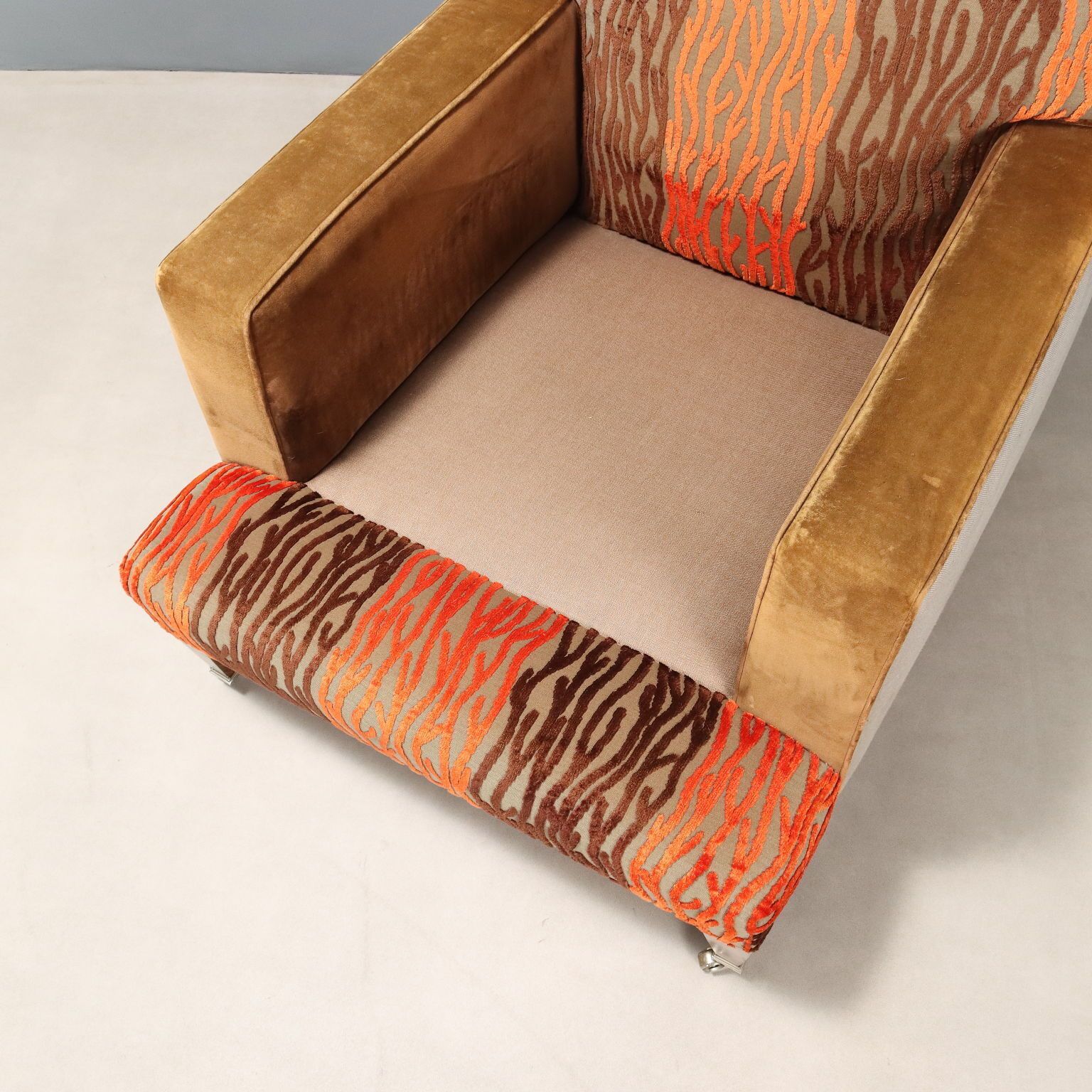 photo for sale Antique Armchairs Set Velvet Fabric Italy XX Century