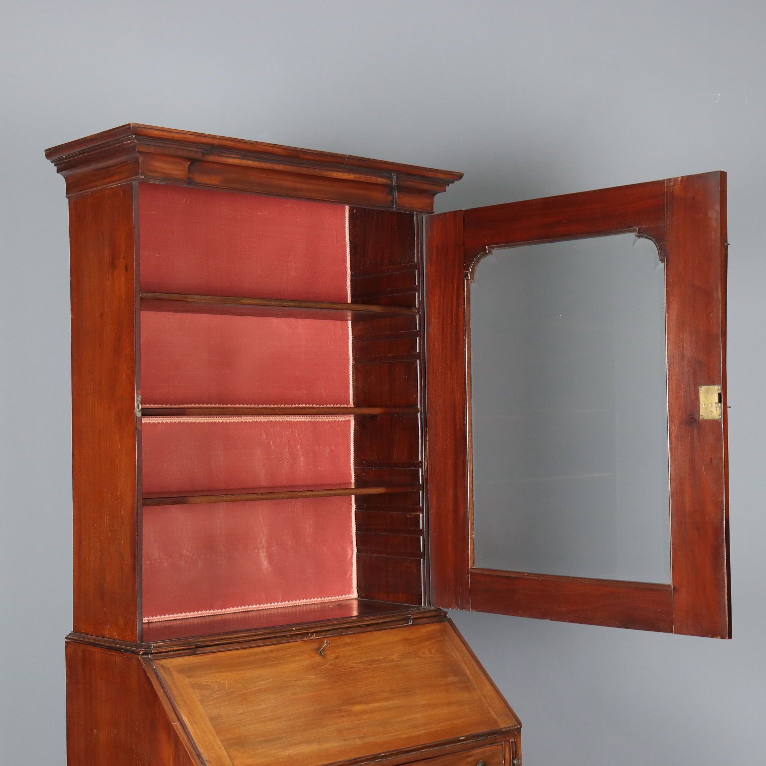 Antique Trumeau Mahogany Leather United Kingdom XIX Century photo Furniture