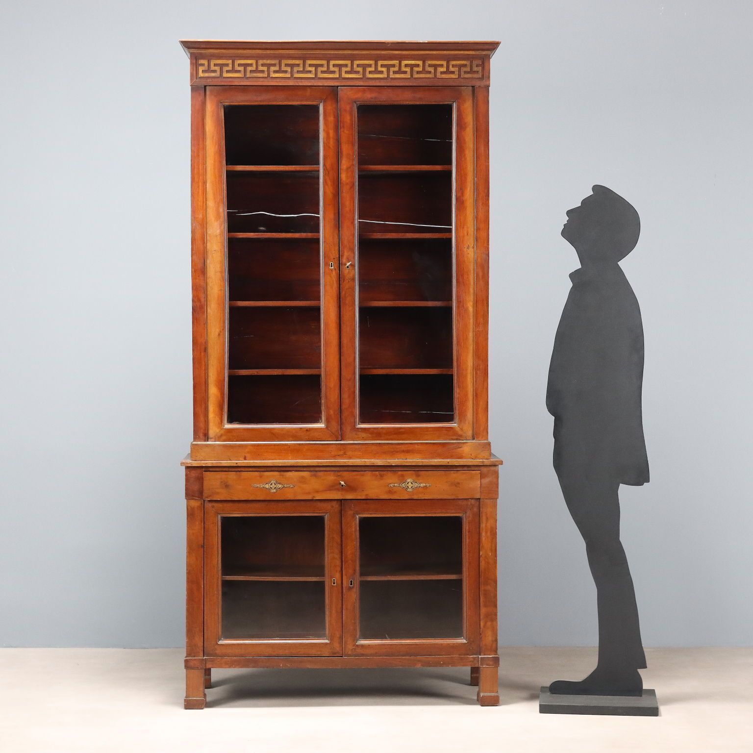 Antique Empire Display Cabinet Walnut Bronze Italy XIX Century photo furniture