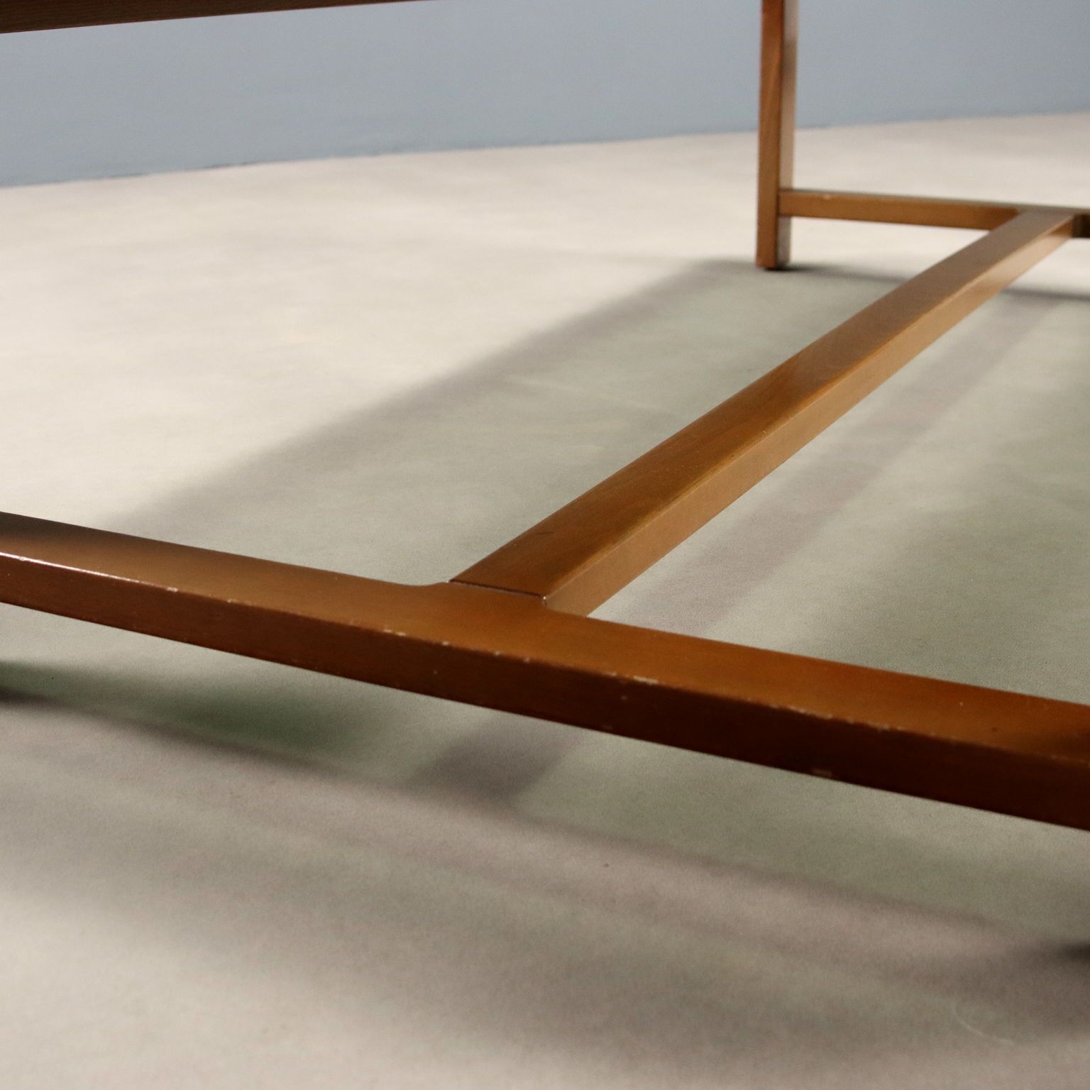 Vintage Coffee Table Painted Beech Glass Top Design 1980s photo 210.0