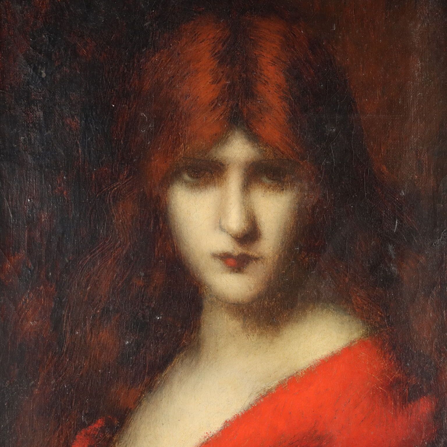 Antique Painting Attributed To Jean Jacques Henner Portrait Of A Woman photo for sale