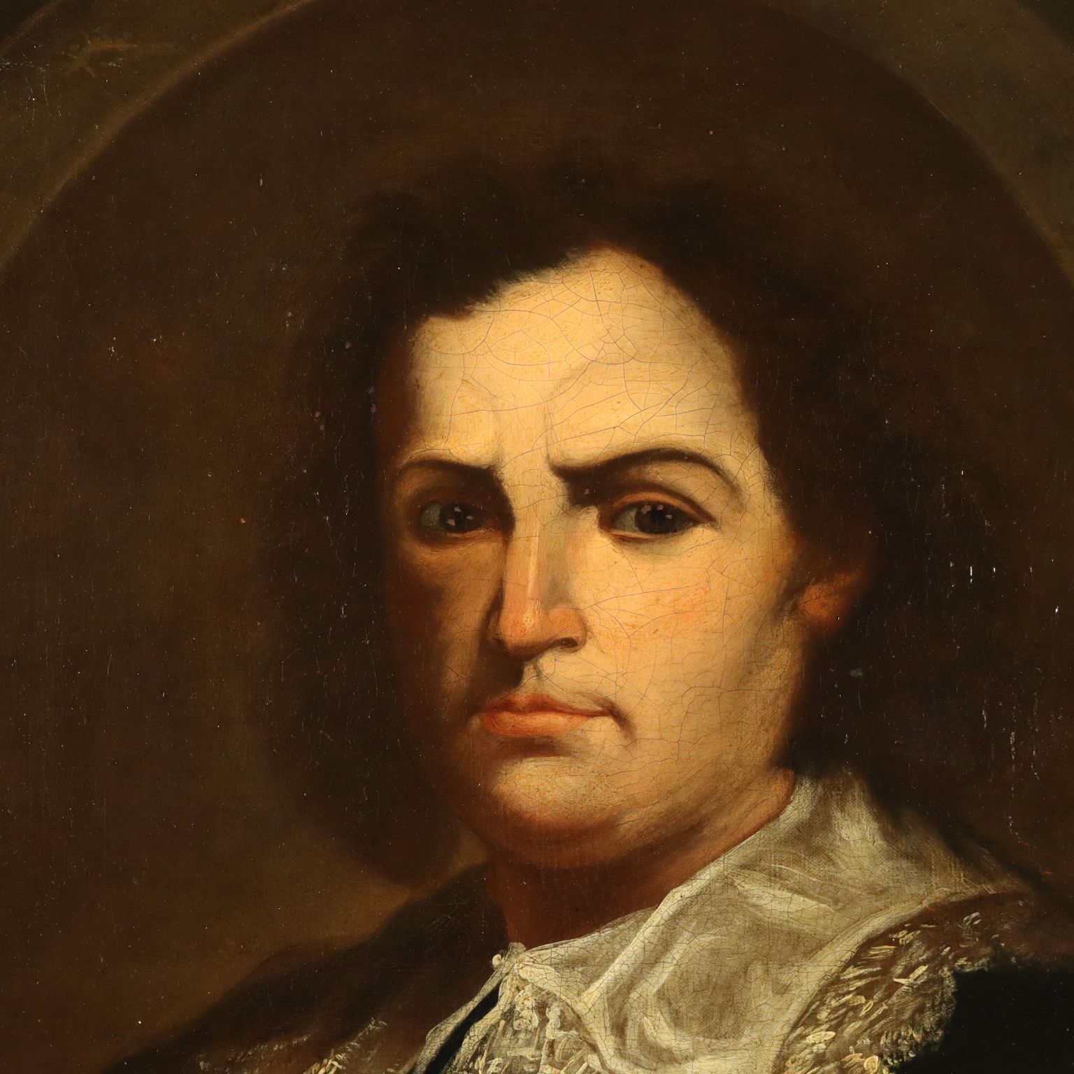 Antique Painting Portrait Of A Painter Oil On Canvas XVIII Century photo for sale