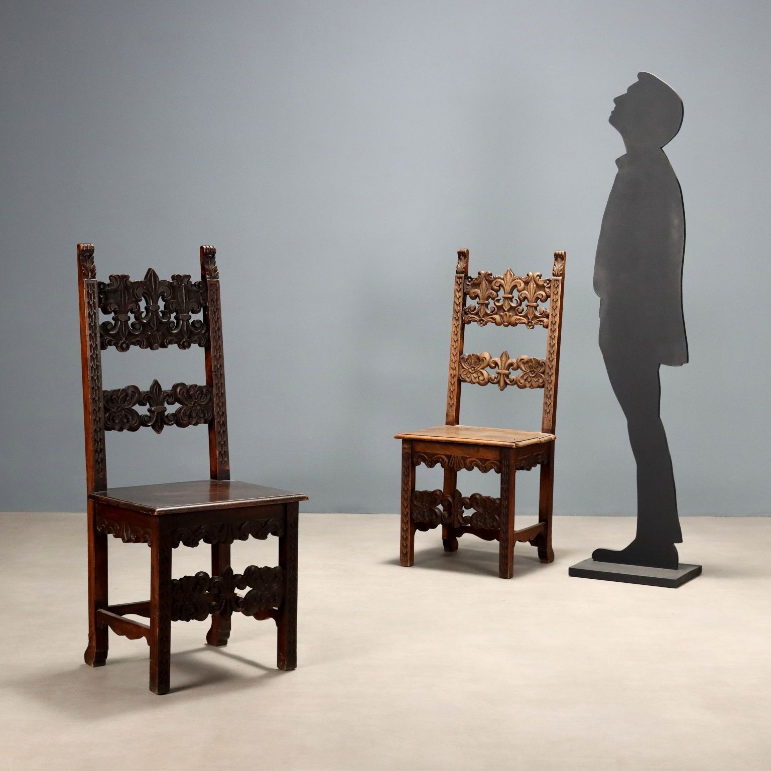 Chairs Baroque Style Carved Walnut Italy XIX Century photo furniture