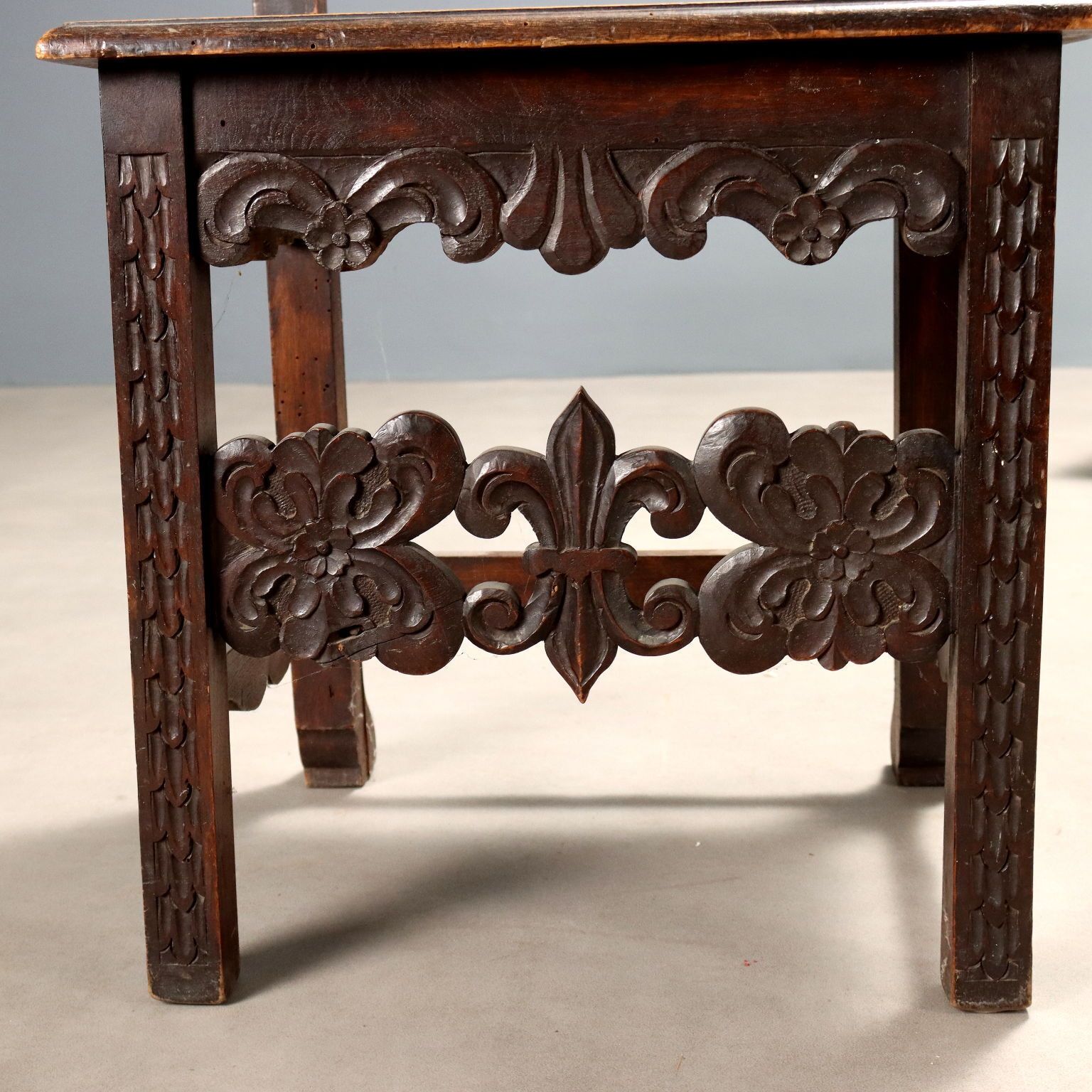 Chairs Baroque Style Carved Walnut Italy XIX Century photo vintage