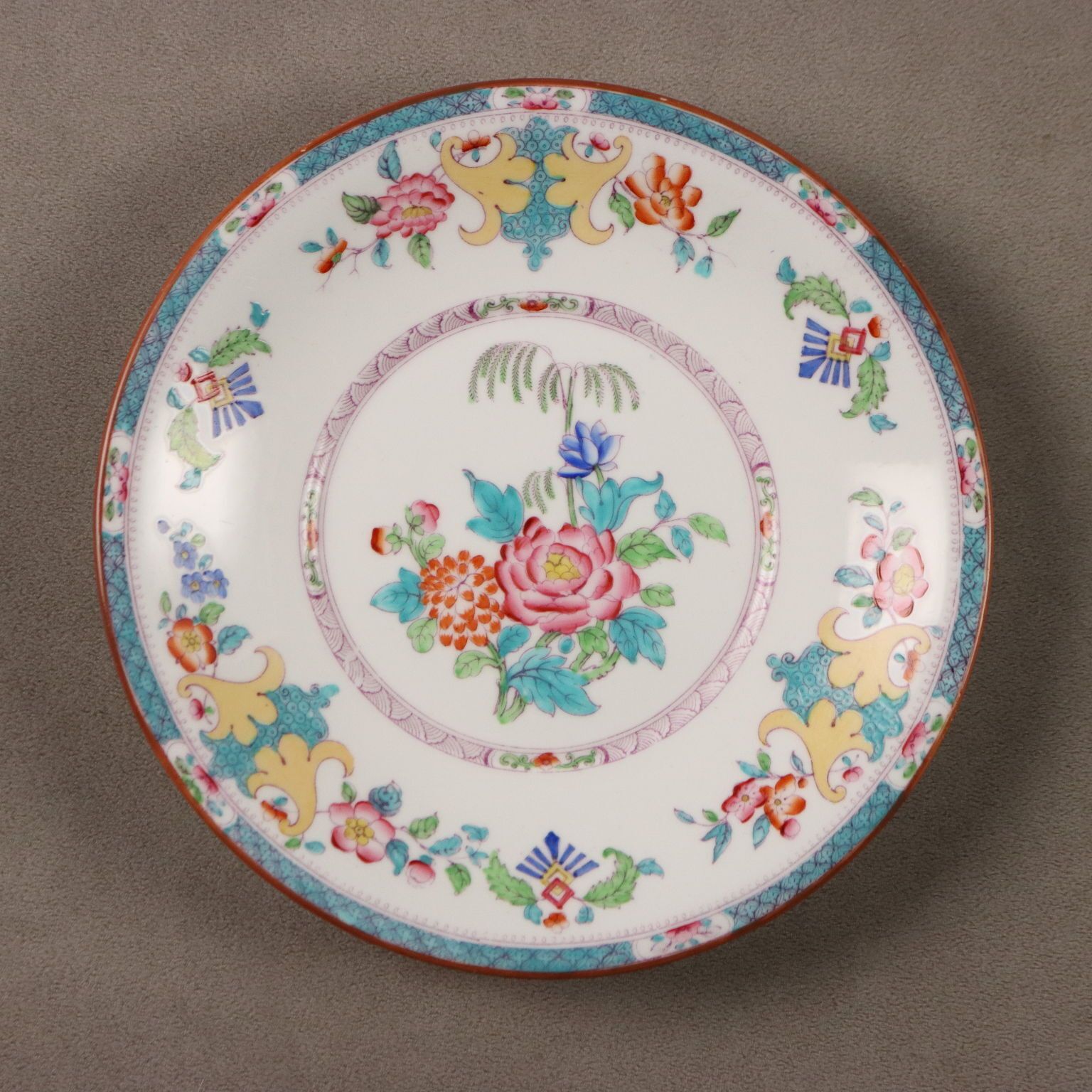 Antique Minton Porcelain Saucer Set England XIX Century photo vinterior